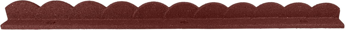 Playsafer L Shaped Flexible Rubber Scalloped Edger for Lawns Landscaping and Playground | Easy No Dig Installation| 4' Long (4, Red)