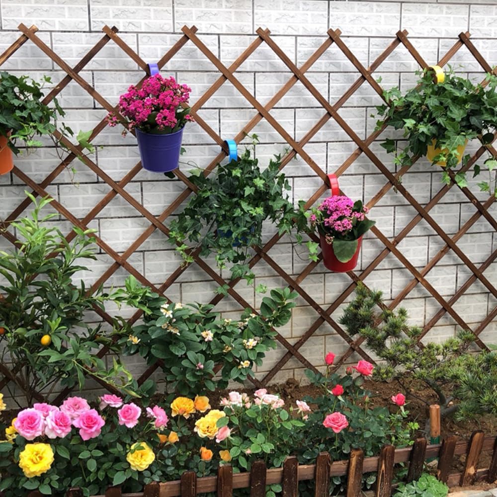 4 Pcs Expandable Garden Trellis, 38" x 89" Large Wooden Lattice Fence Wall Panel Lattice Trellis for Climbing Plants Outdoor Ivy Vine Rose Clematis for Garden Patio Room Decor (4)