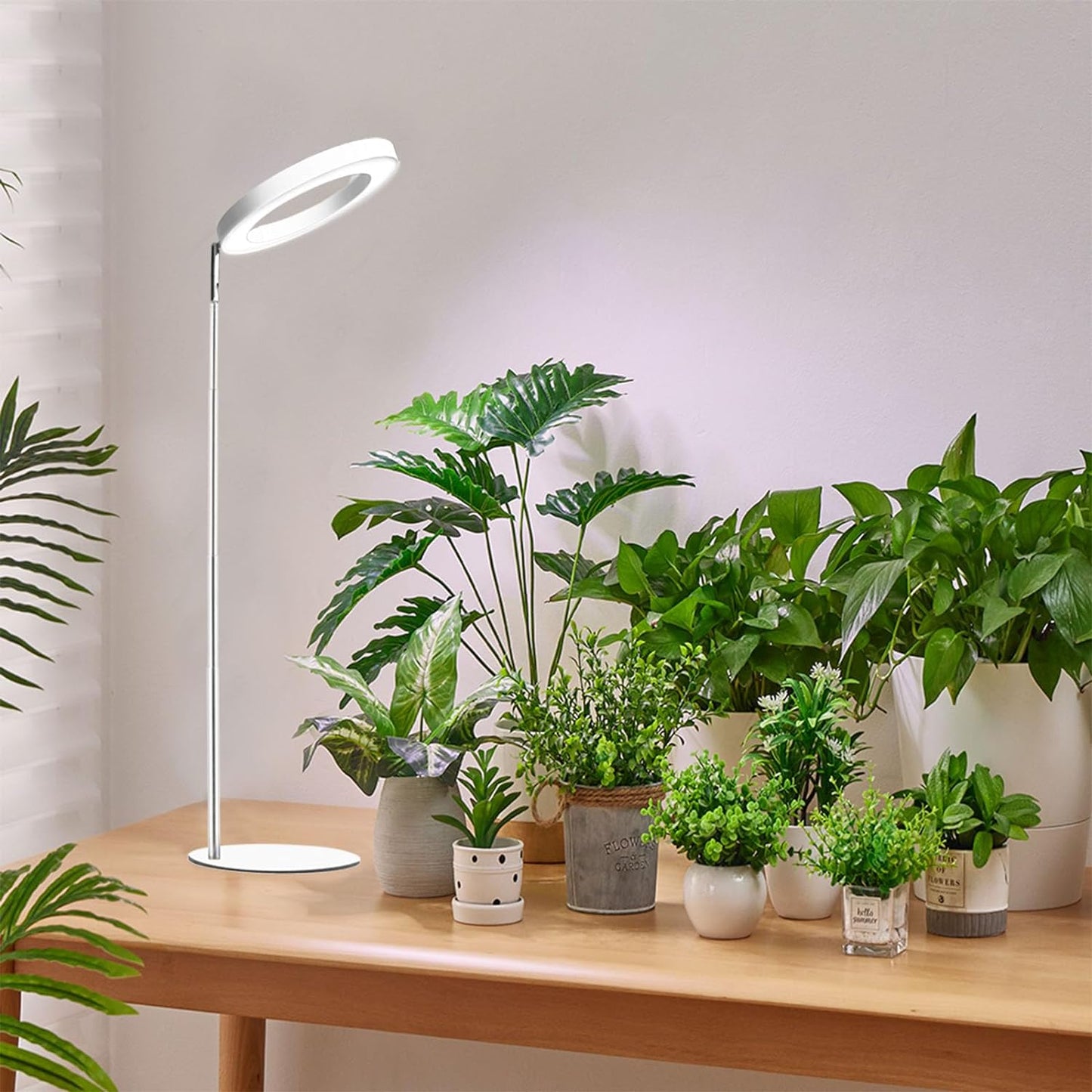 yadoker 72 LEDs Full Spectrum Plant Grow Light for Indoor Plants，Height Adjustable, 6.3" Aluminum Housing,Automatic Timer with 8/12/16 Hours,10-Level Brightness,Ideal for Small and Medium Plant Grow
