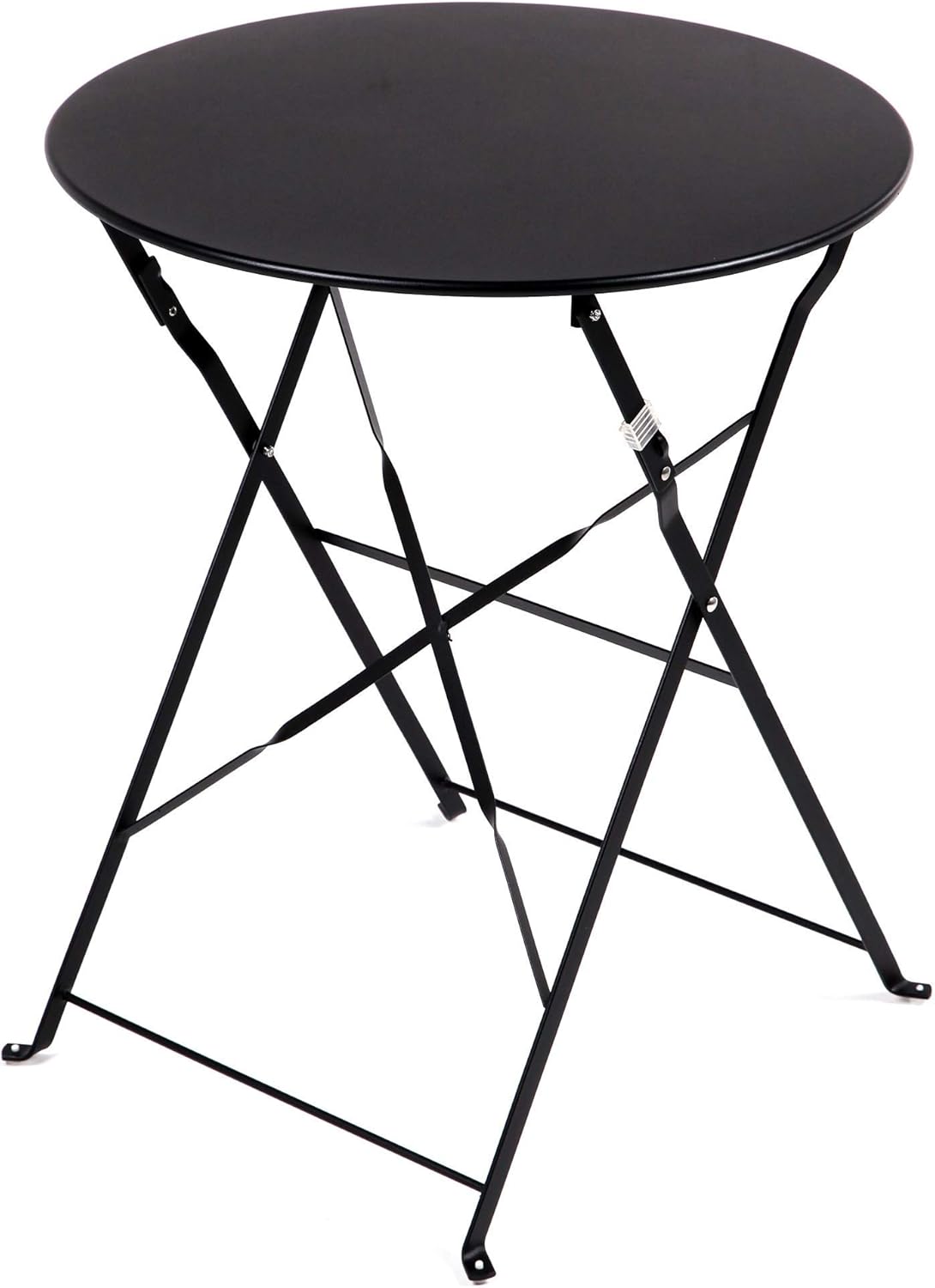 Grand patio Premium Frame Patio Bistro Set, Folding Outdoor Patio Furniture Sets, 3-Piece Patio Set of Folding Patio Table and Chairs, Black