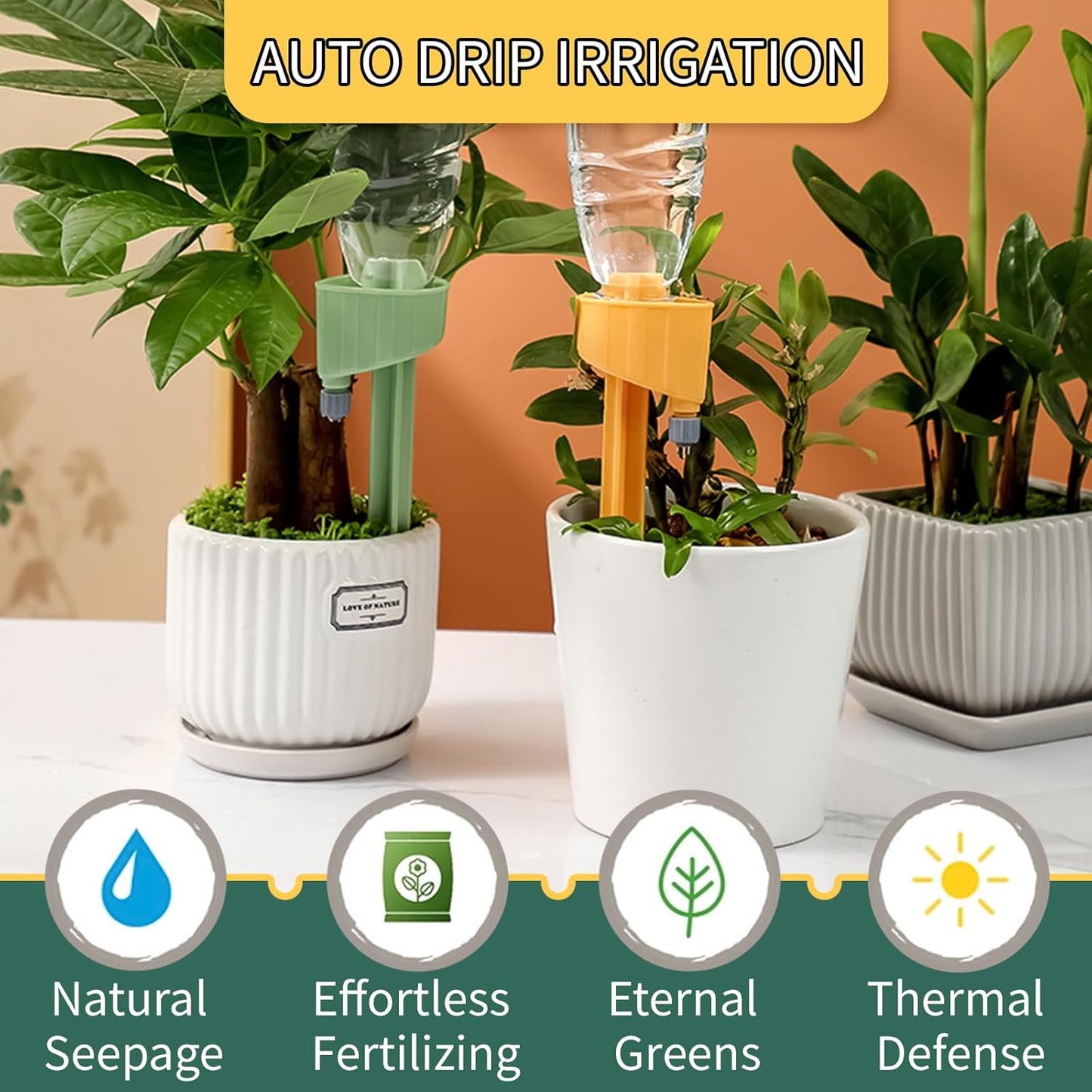 12 Pack Self Watering Spikes for Plants, Vacation Automatic Insert Irrigation Devices, Plant Water System with Adjustable Control Valve Switch Design for House Plants, Garden Plants, Office Plants