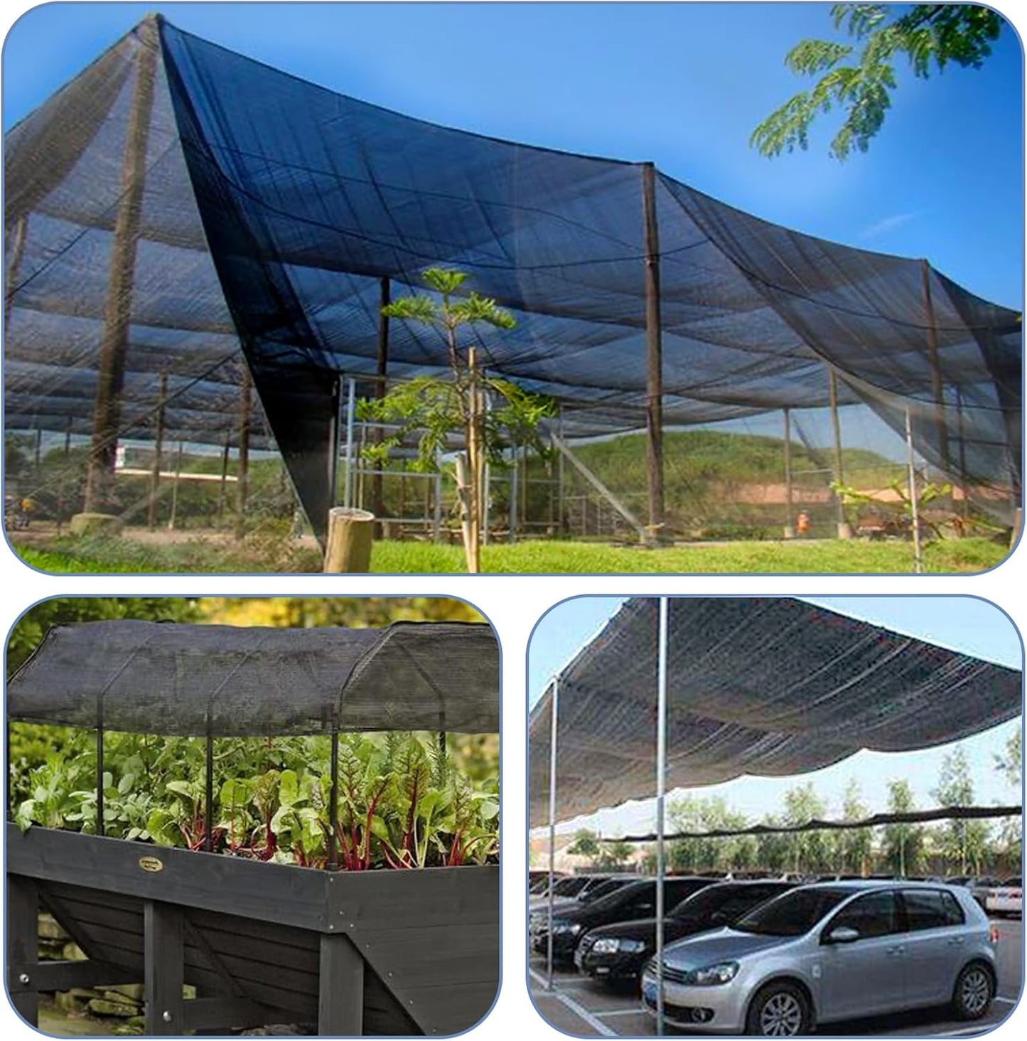 LOVE STORY 6.5x20FT 55% Black Shade Cloth Sun Shade Net UV Resistant Mesh Tarp Plant Cover Sunblock Net for Garden,Greenhouse,Vegetables,Flowers