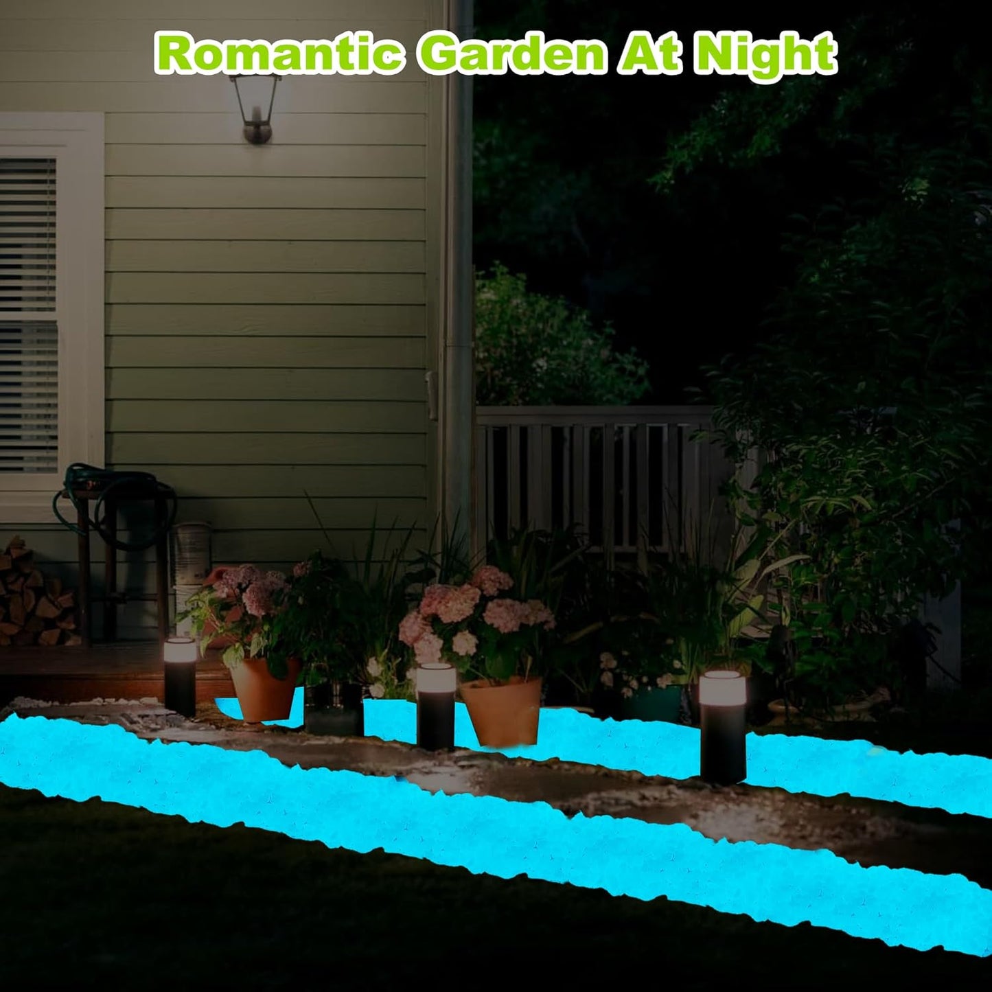4000pcs 5-8mm White Glowing Pebbles Glow Pebbles Aquarium Rocks Glow in The Dark Decorative Stones for Walkways Driveway Yard Grass Fish Tank Plant Pots