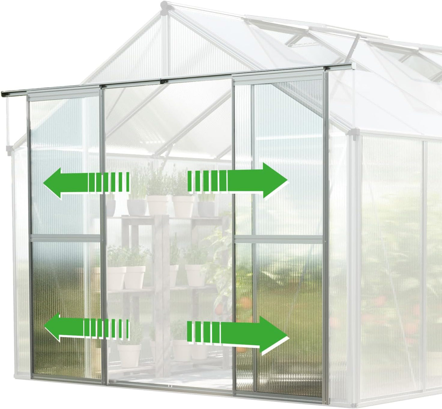 Greenhouse Topas 3 Aluminum Frame 7.4 x 6.4 ft with Approx. 6 mm Polycarbonate Panels