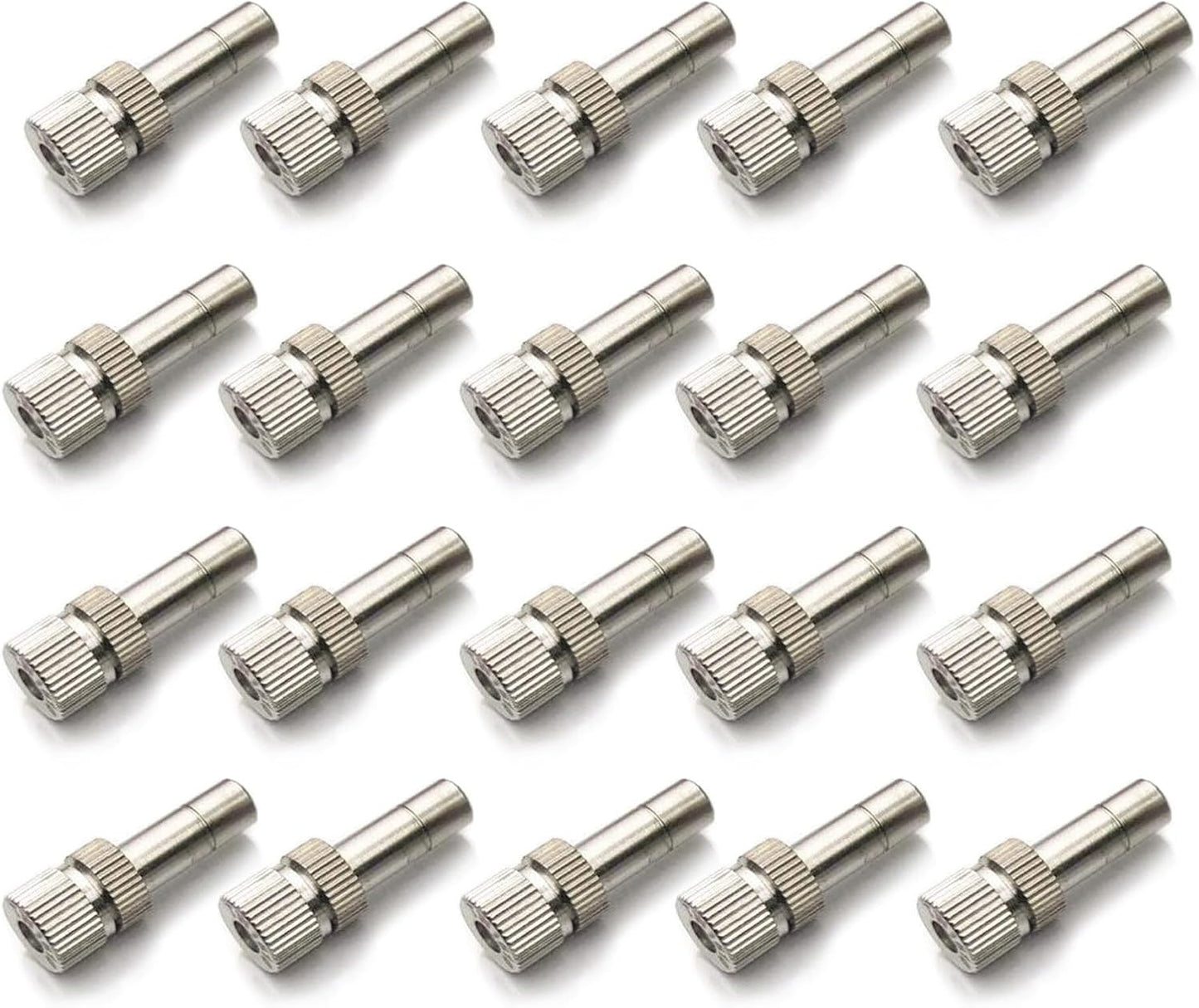 20pcs Brass Mister Nozzles, 6mm Misting Nozzles for Outdoor Cooling System, Landscaping, Air Humidification, Greenhouse Irrigation (without Filter, 0.008"/0.2mm Orifice)