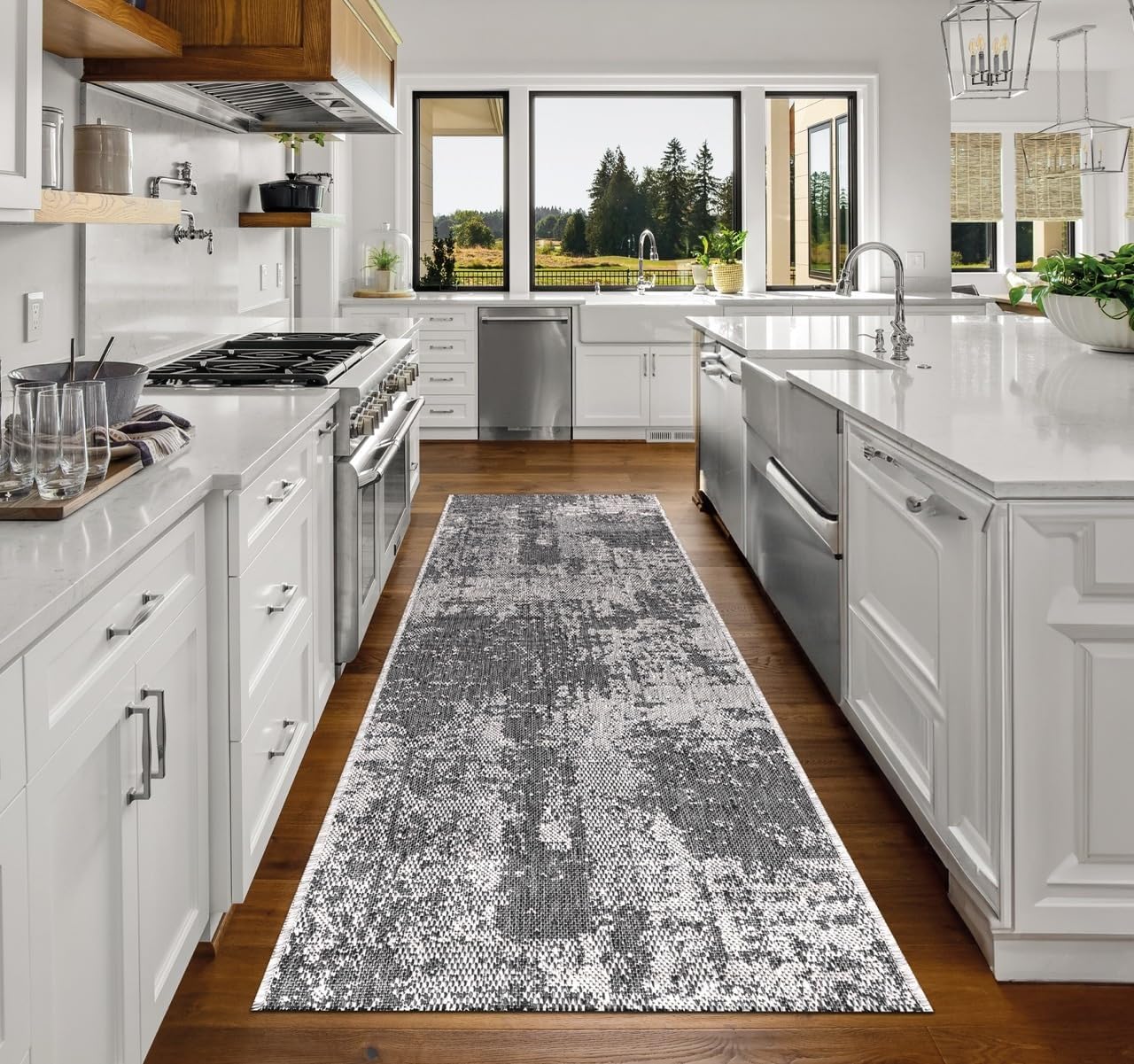 Keen Home Design Terrace Outdoor Runner Rug - 2x8 Washable Indoor/Outdoor Rug for Patio, Kitchen, Balcony, Beach, Garden, Deck and Porch, Size: 2'2"x7'7"