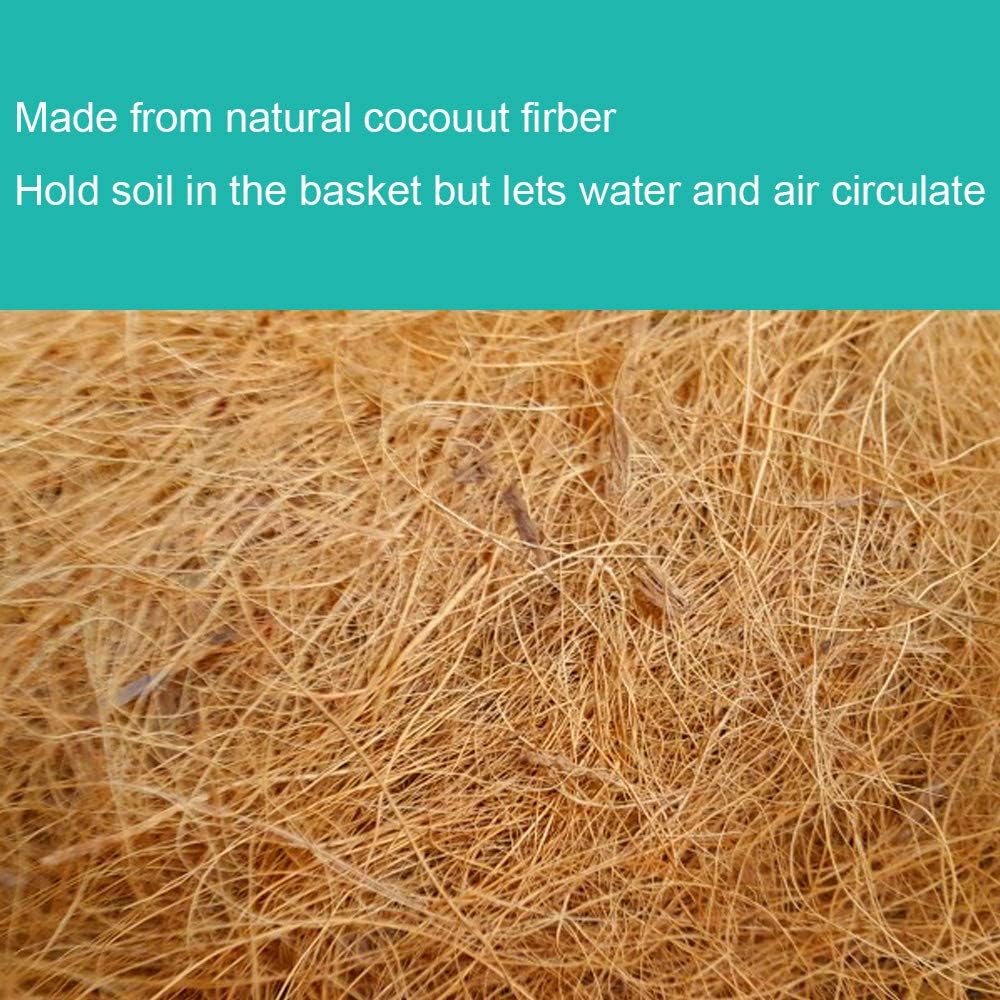 Coco Liners for Planters 16 Inch 4PCS Round Shape Coco Liner Coir Fiber Replacement Liner for Wall Basket Planters