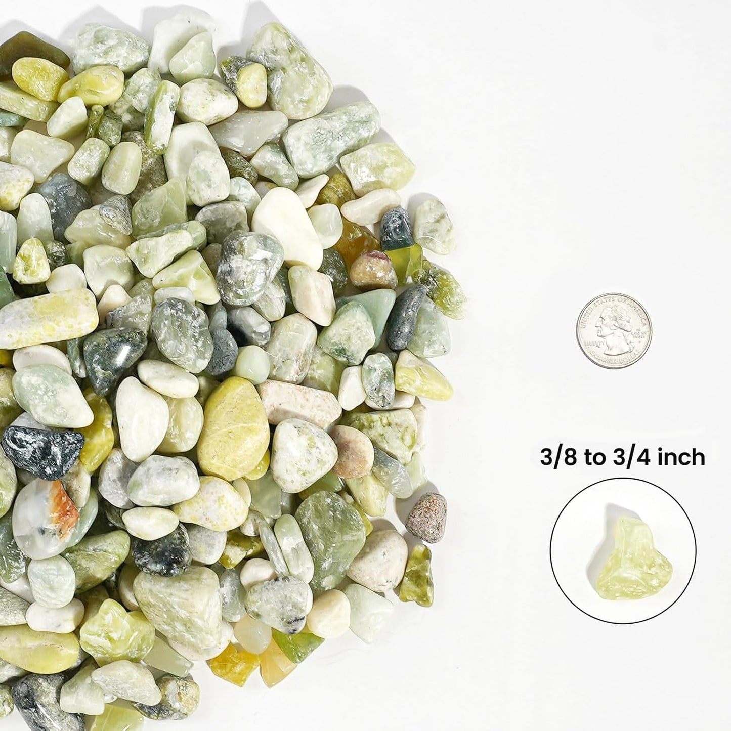 12 LBS River Rocks, StoneCreek, Decorative Garden Stones for Plant Landscaping, Polished Gravel Filler Pebbles for Home Decoration, Vases, Succulents, Flower Beds and Fish Tanks (Jade, Medium)