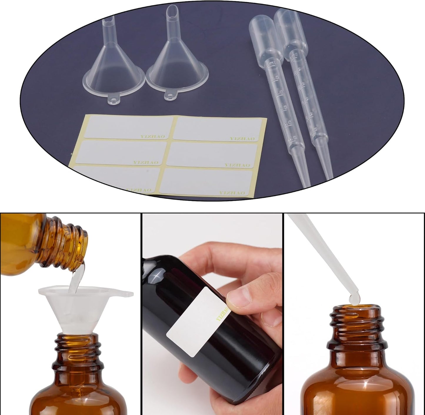 YIZHAO Green Glass Spray Bottles 4oz, with Small Fine Mist Spray, Metal Cap, Refillable for Essential Oil,Travel,Cleaning,Perfume,Aromatherapy,Makeup – 4 Pcs