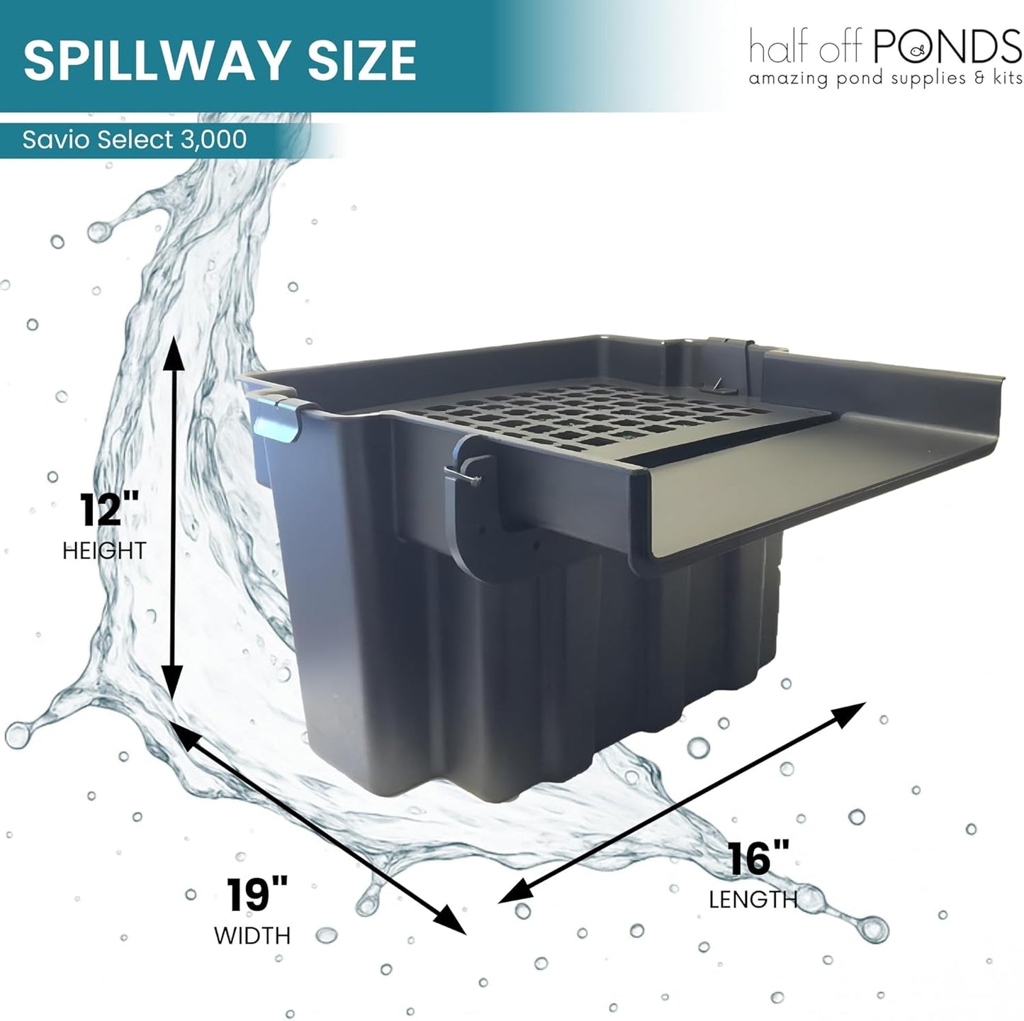 HALF OFF PONDS Savio Select 3,000 GPH Submersible Pump Pond Kit with 15' x 25' EPDM Rubber Pond Liner for Water Garden & Koi Pond