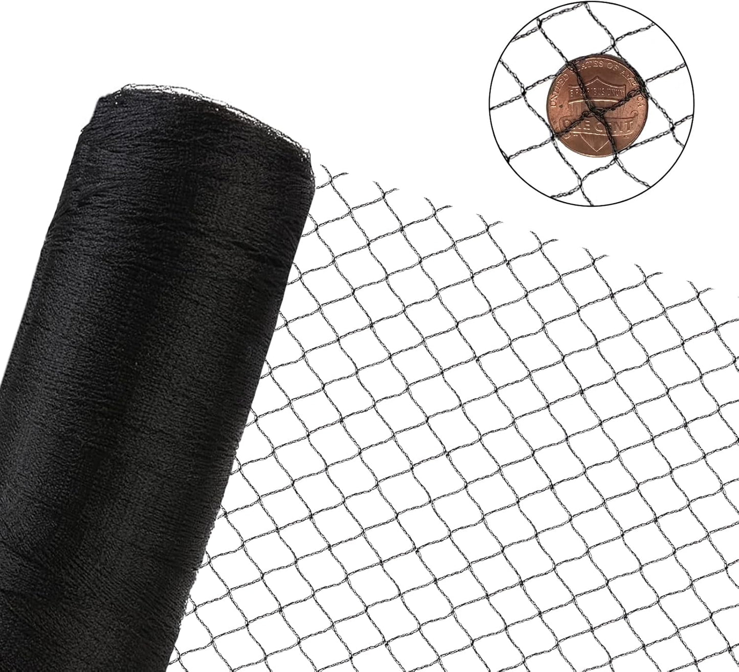 Woven Bird Netting 15X40 FT, 1/2" Mesh, Strong Bird Net Protect Fruit Trees, Blueberry, Vegetables, Strawberry Plants, Garden Netting Pest Barrier, Against Deer, Squirres, Small Critters