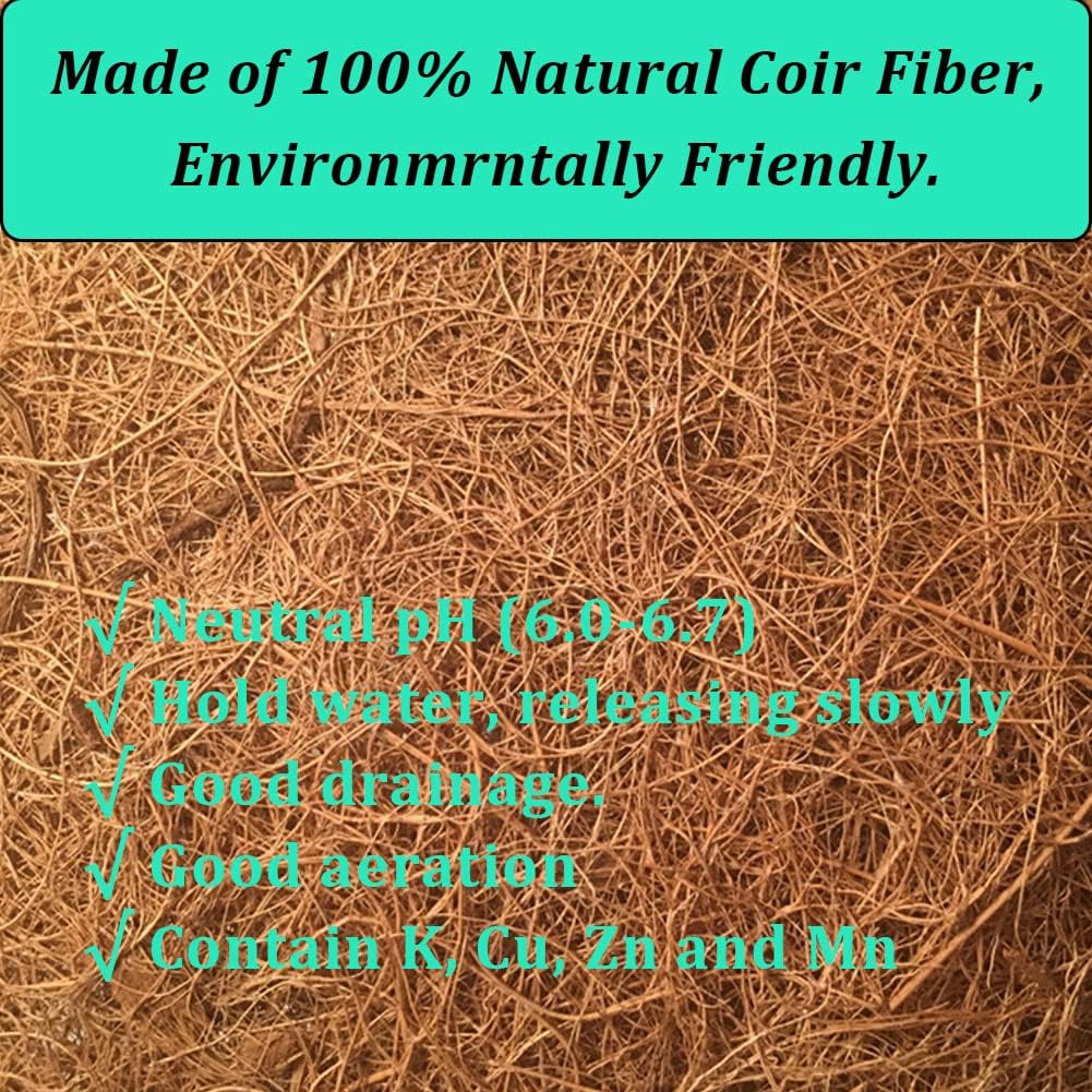 2PCS Hanging Basket Liners Coco Liner 10 Inch Round Coconut Coir Basket for Plants Replacement for Hanging Basket 100% Natural Coconut Fiber Plant Basket Liner for Garden Planter Flower Pot