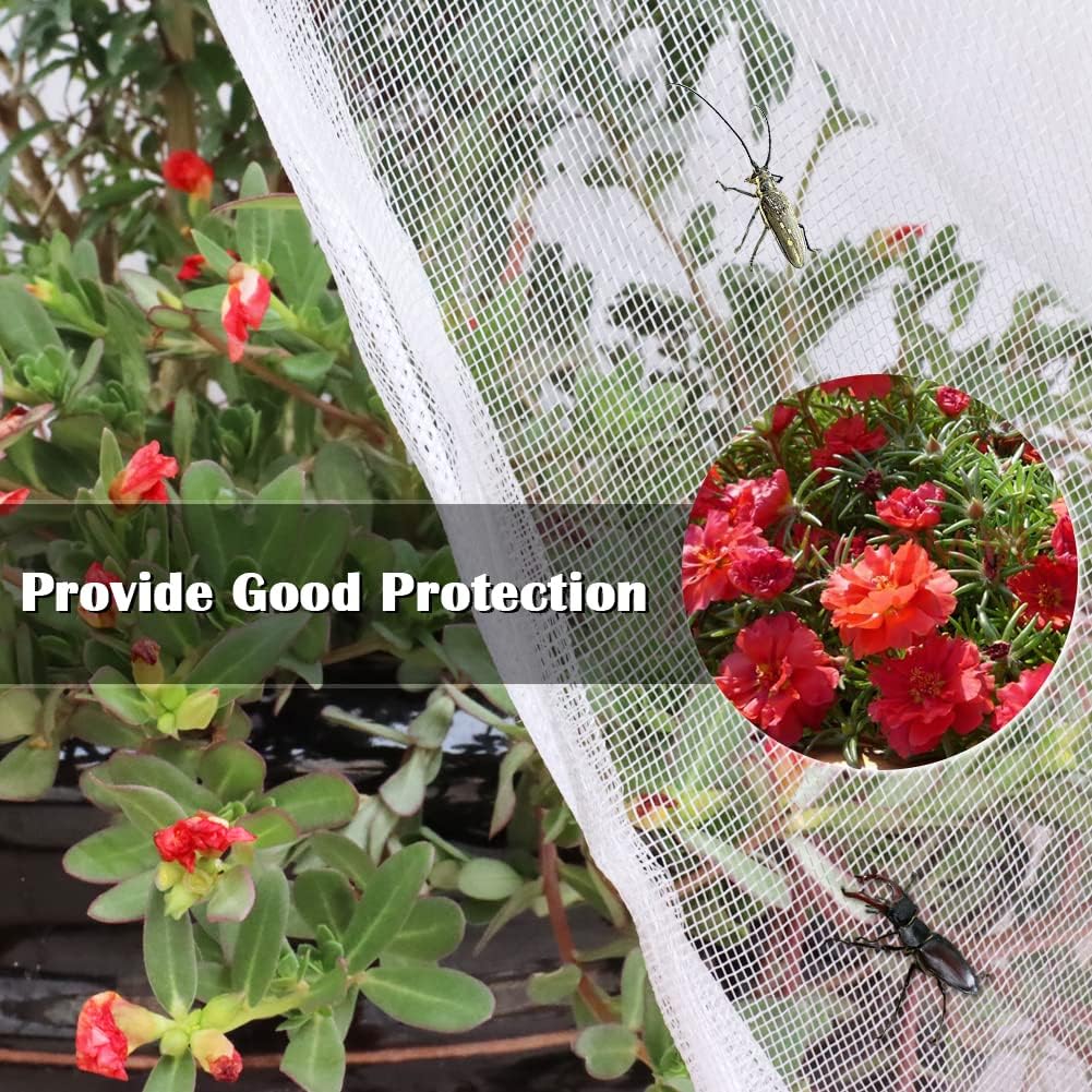 Fruit Tree Netting Covers with Zipper to Protect from Squirrels and Birds Large Netting for Fruit Trees Net Protection, White, 71" x 75", 2 Pack