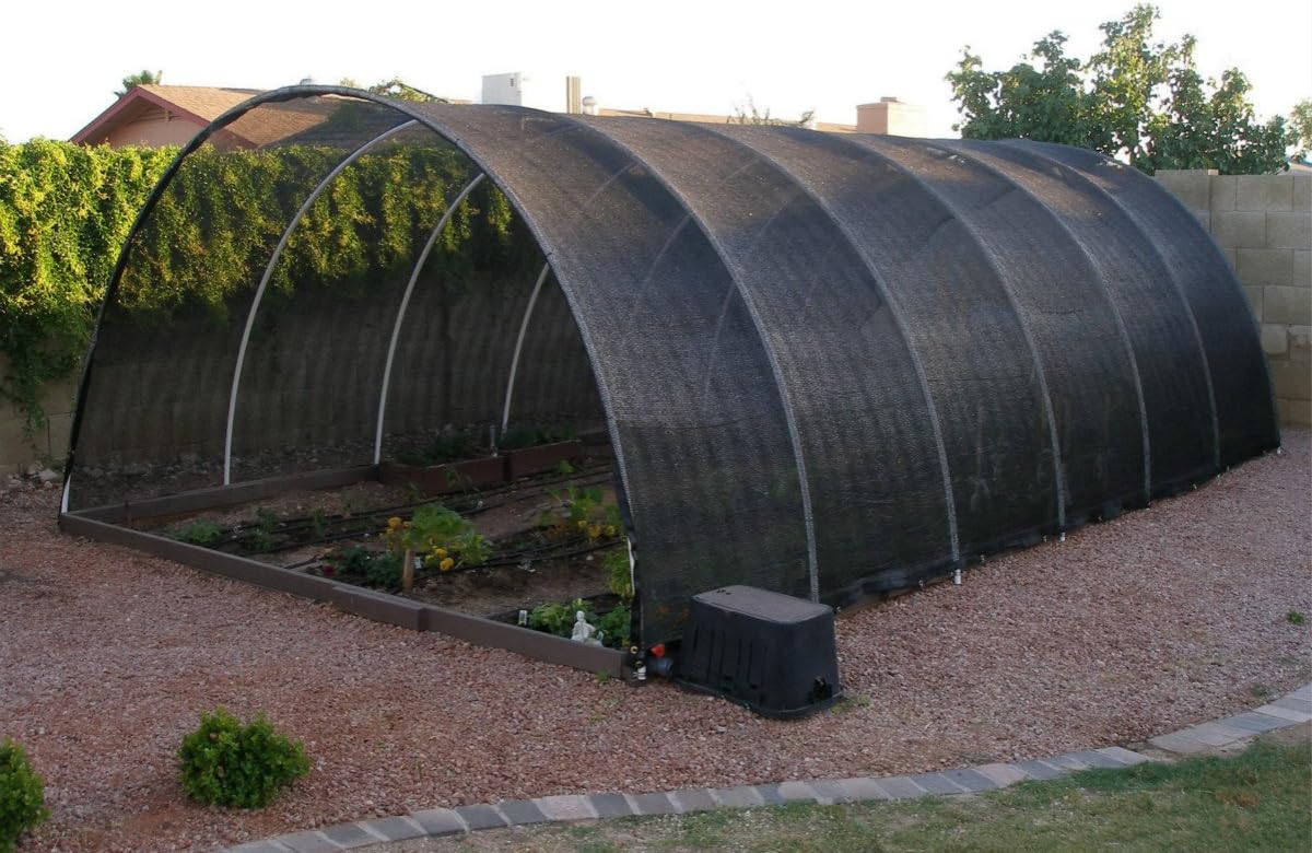 Agfabric 70% Sunblock Shade Cloth with Grommets for Garden Patio 10’ X 12’, Black