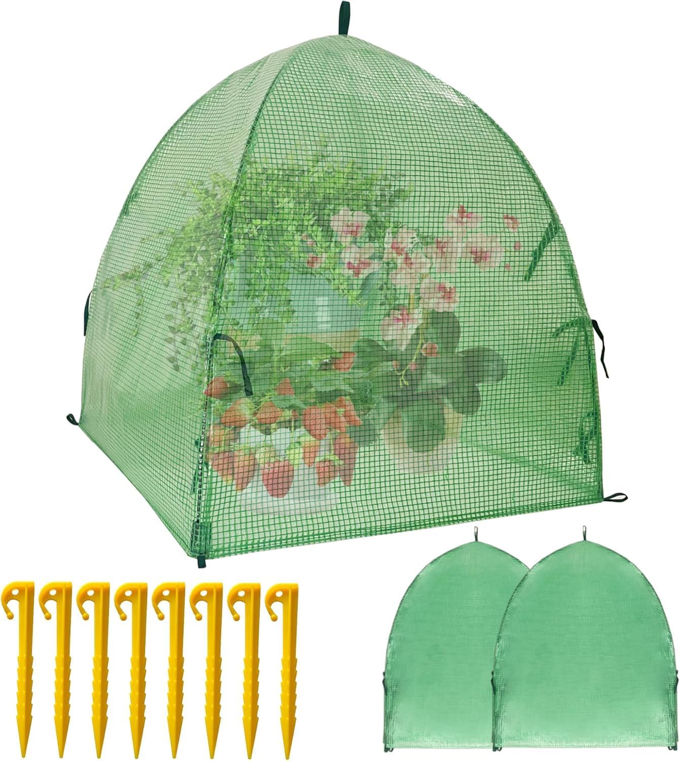 40″*40″*31″ Winter Plant Warm Covers - Raised Bed Cover, Garden Row Accelerator, Warm Tent Freeze Protection Humidity Domes for Germination, Seedling Propagation Protecting Plants from Animals 2 PCS