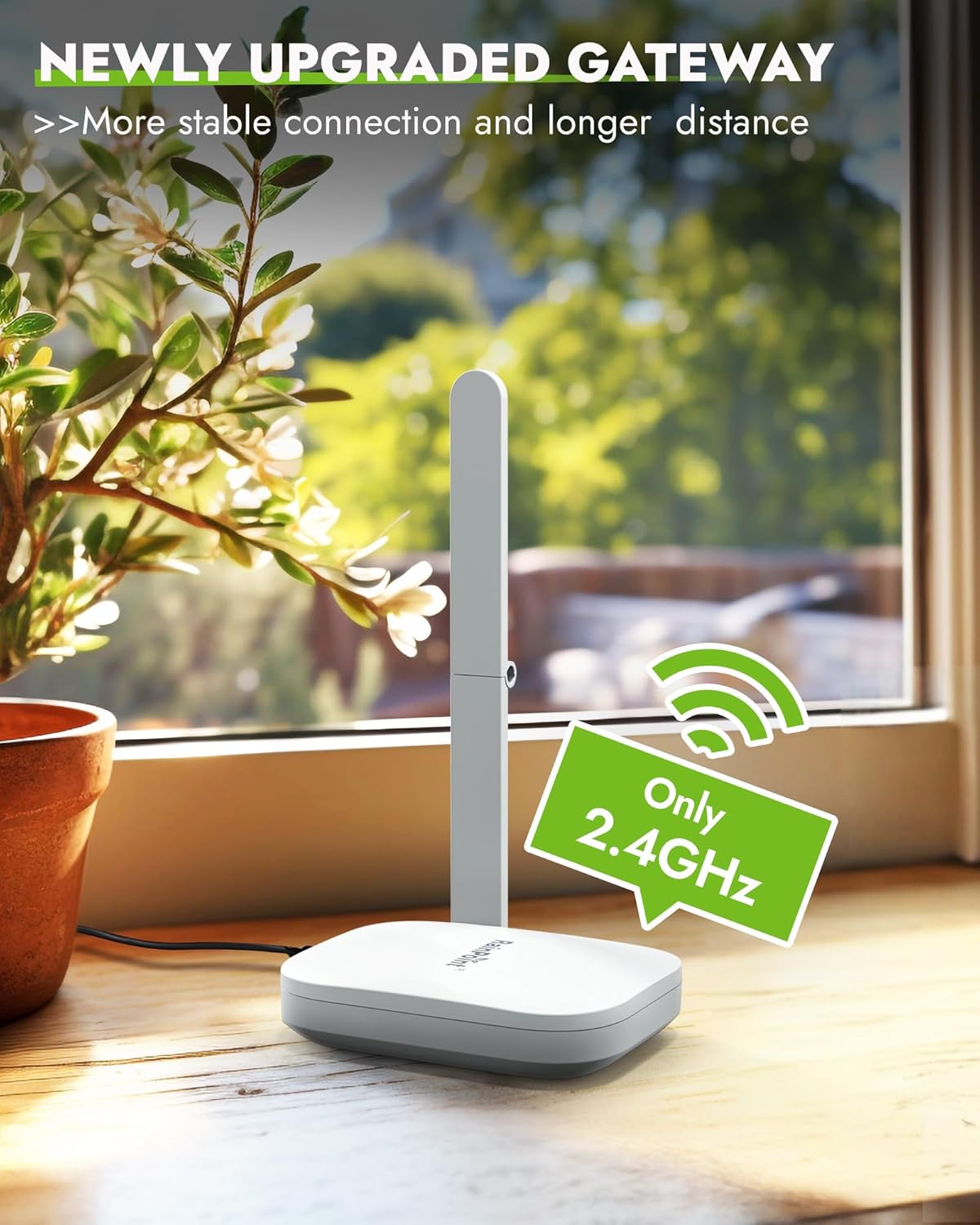 RAINPOINT WiFi Water Timer for Garden Hose, Brass Inlet WiFi Sprinkler Controller, Smart Hose Timer Valve with Antenna Gateway, Automatic Drip Irrigation System/Rain Delay for Garden/Lawn/Yard
