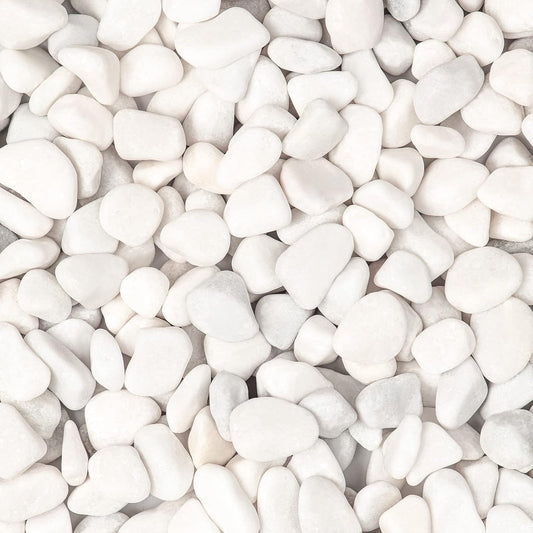 11lbs White Natural River Rocks, Polished Pebbles for Plants Garden, 0.3-0.8 inch Decorative White Stones, Ideal for Fish Tank, Vases, Crafting, Home Decor and Garden Landscaping Rocks,White