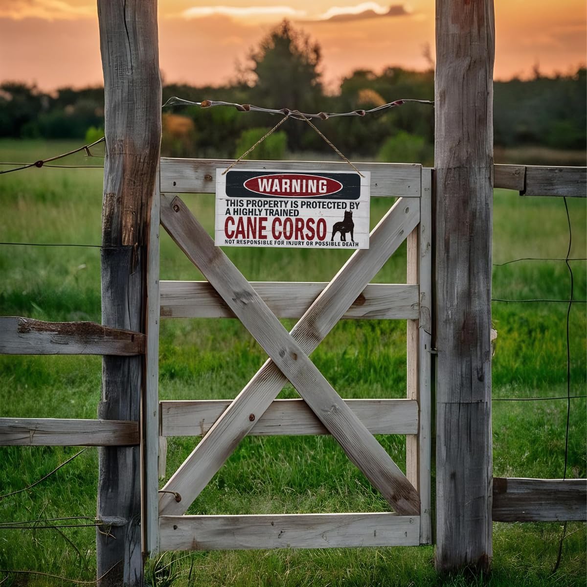 Warning Sign, Cane Corso Warning Wood Plaque Sign, Funny Door Signs, Decorative Wood Hanging Suspension Plaque, Farmhouse Wooden Wall Decor, Outdoor Hanging Wooden Signs