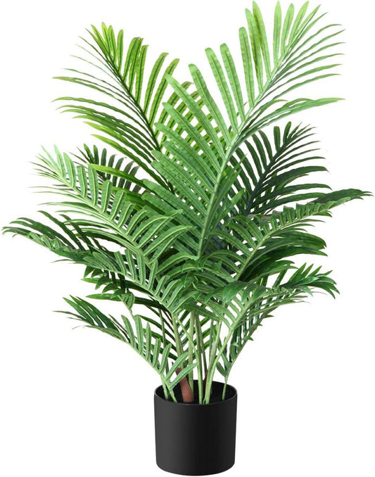 Fopamtri Fake Majesty Palm Plant 3 Feet Artificial Majestic Palm Faux Ravenea Rivularis in Pot for Indoor Outdoor Home Office Store, Great Housewarming Gift