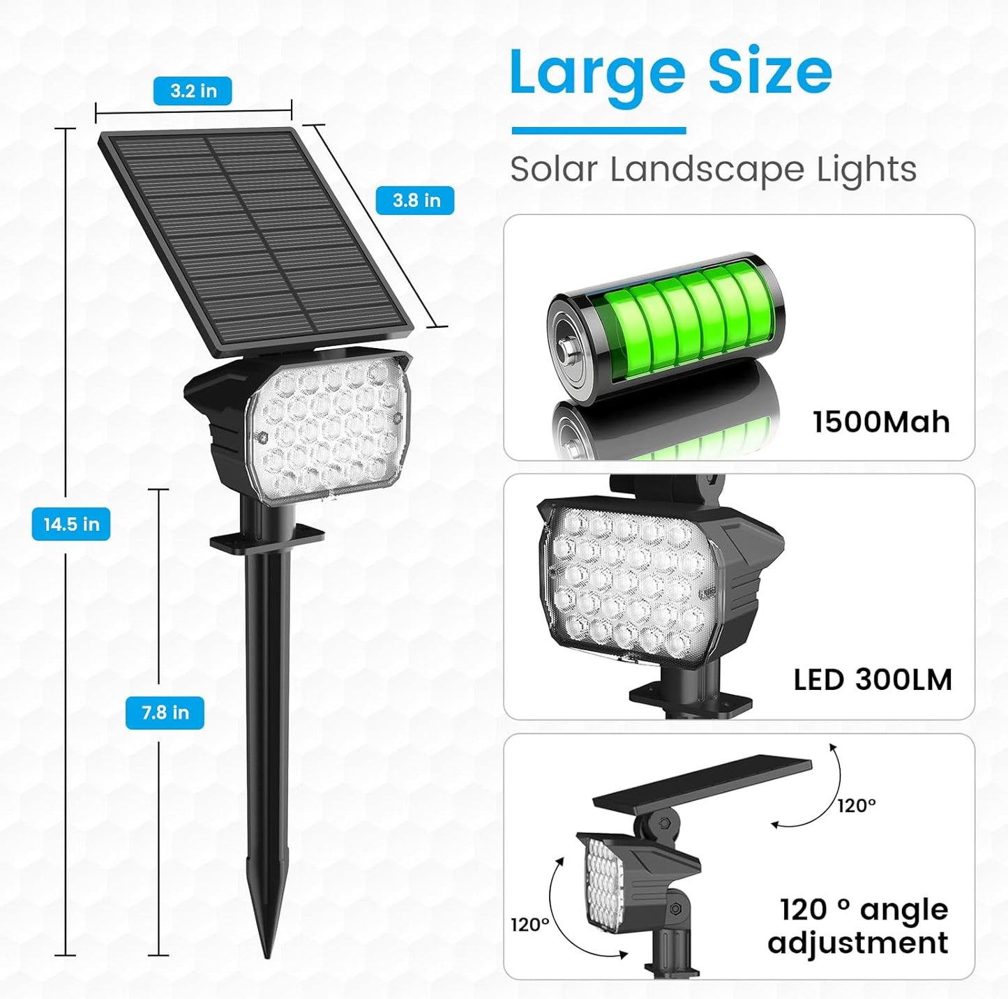 VOLISUN Solar Spot Lights Outdoor Waterproof IP67, 27 LED with 6 Color Changing Landscape Lights for Outside Yard Garden Pathway(2 Pack- RGB)