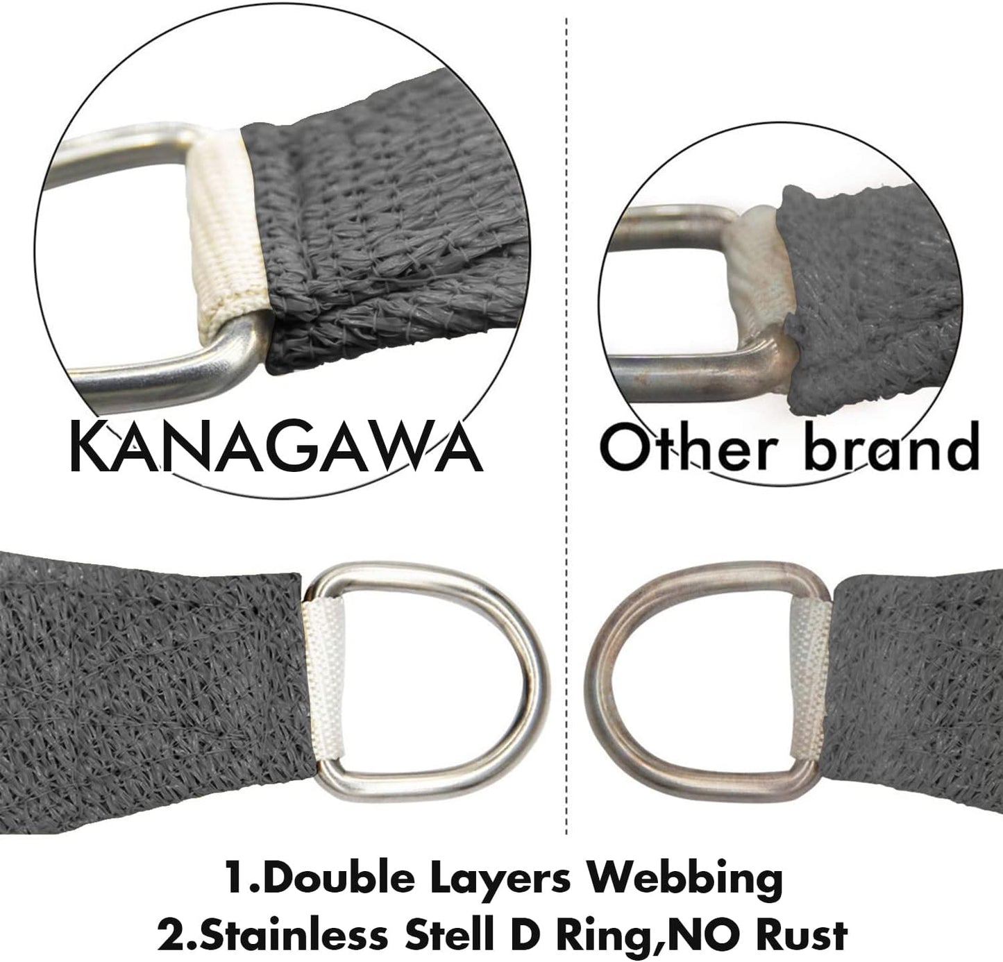 KANAGAWA 6'X16' Dark Gray Custom Size Sun Shade Sail Rectangle UV Block Canopy Cover for Patio Backyard Lawn Garden Outdoor (Customized Available)