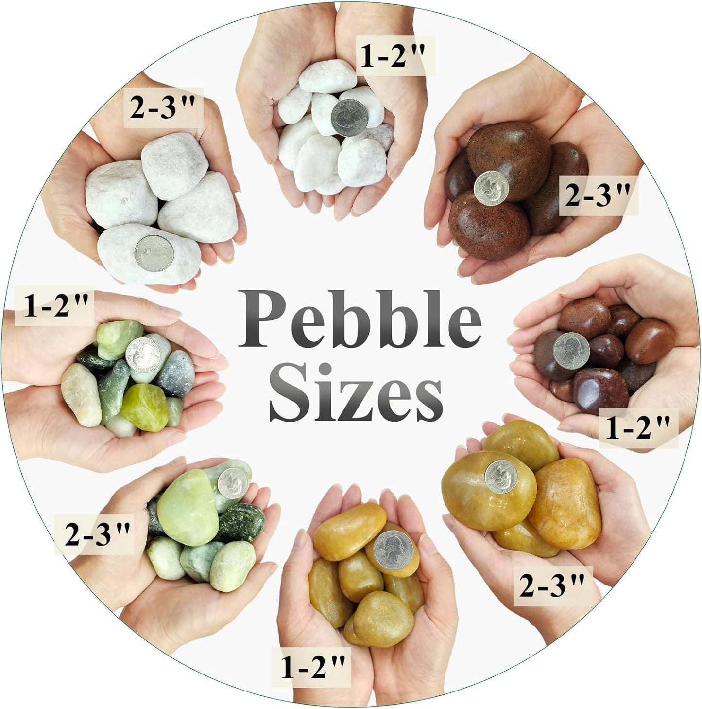 10 lbs Red River Rocks, 2-3 Inch Polished Pebbles for Indoor Plants, Decorative Rocks Stones for Landscaping, Vases, Aquariums, Fountains, Pathways, Backyard and Garden