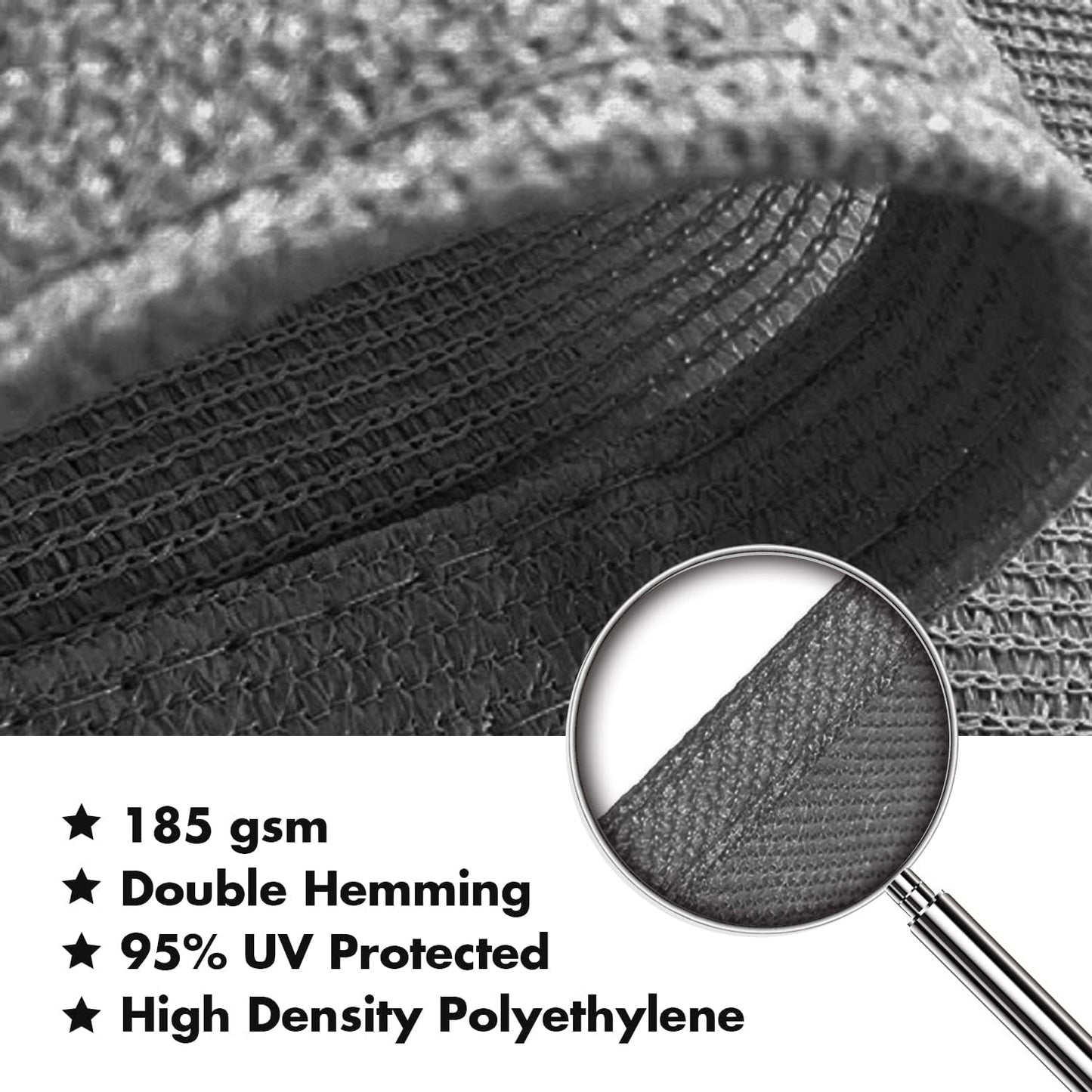 KANAGAWA 6'X8' Dark Gray Custom Size Sun Shade Sail Rectangle UV Block Canopy Cover for Patio Backyard Lawn Garden Outdoor (Customized Available)