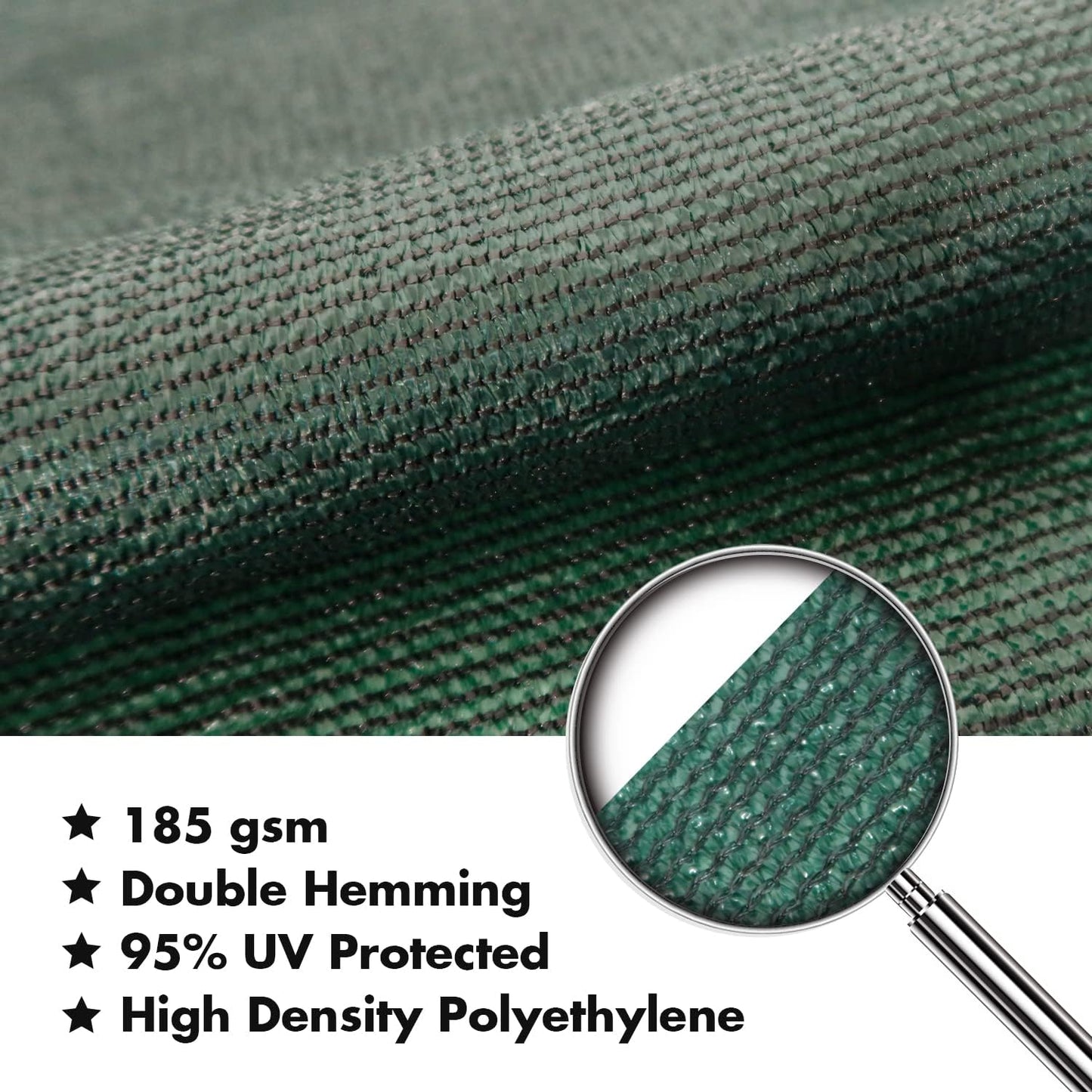KANAGAWA 9'X14' Dark Green Custom Size Sun Shade Sail Rectangle UV Block Canopy Cover for Patio Backyard Lawn Garden Outdoor (Customized Available)