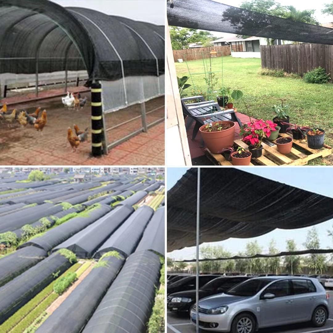 Shade Cloth for Plants Greenhouse, 80-90% Sunblock Shade Sails for Outdoor Garden Pergola Patio Lawn, Sun Protection Screens for Kennel Chicken Coop Easier to Hang Neting Cover, 5x12 FT