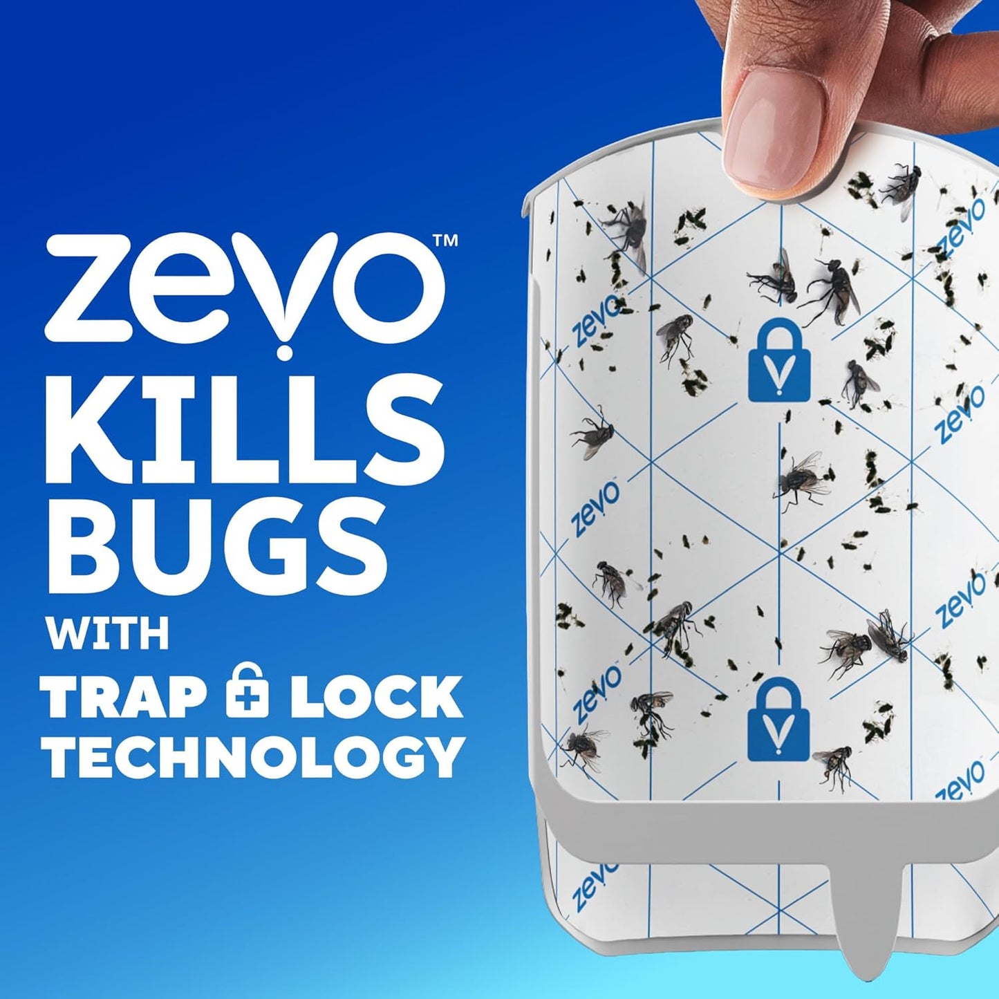 Zevo MAX Bug Catcher & Fly Trap for Indoors - Flying Insect Trap for Gnats, House & Fruit Flies - Use in Any Room - No-Mess Disposal (2 Plug in Bases & 3 Cartridges)
