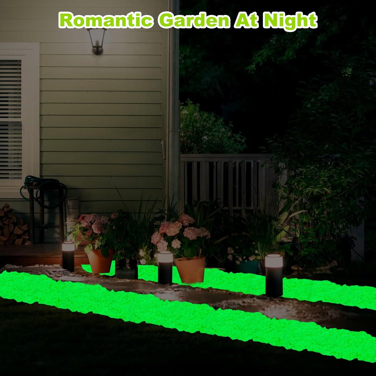 800pcs 5-8mm Green Glow in The Dark Garden Pebbles Stones 5-8mm Luminous Stones Glow in The Dark Rocks Outdoor Glow Pebbles Aquarium Rocks for Garden Path Walkway Yard Fish Tank Plant Pots