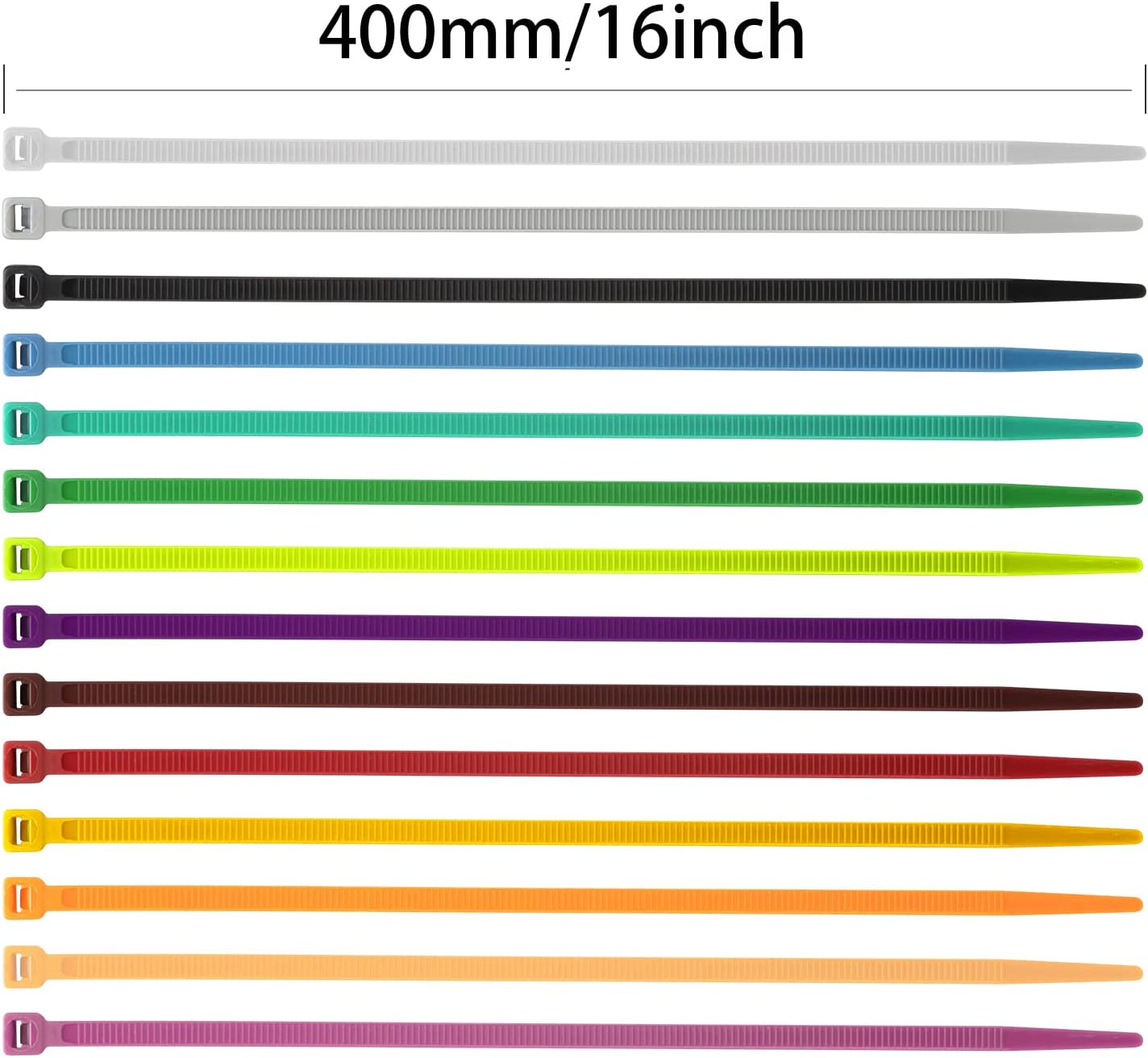 XINGO 100PCS Cable Zip Ties Heavy Duty, Premium Nylon Plastic Wire Ties with 50 Pounds Tensile Strength, Self-Locking Black Nylon Zip Ties for Indoor and Outdoor (16 inch, Apple Green)