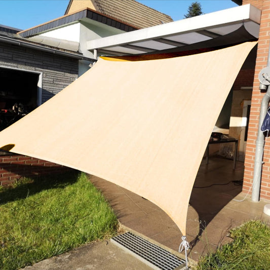 KANAGAWA 20'X22' Cream Custom Size Sun Shade Sail Rectangle UV Block Canopy Cover for Patio Backyard Lawn Garden Outdoor (Customized Available)