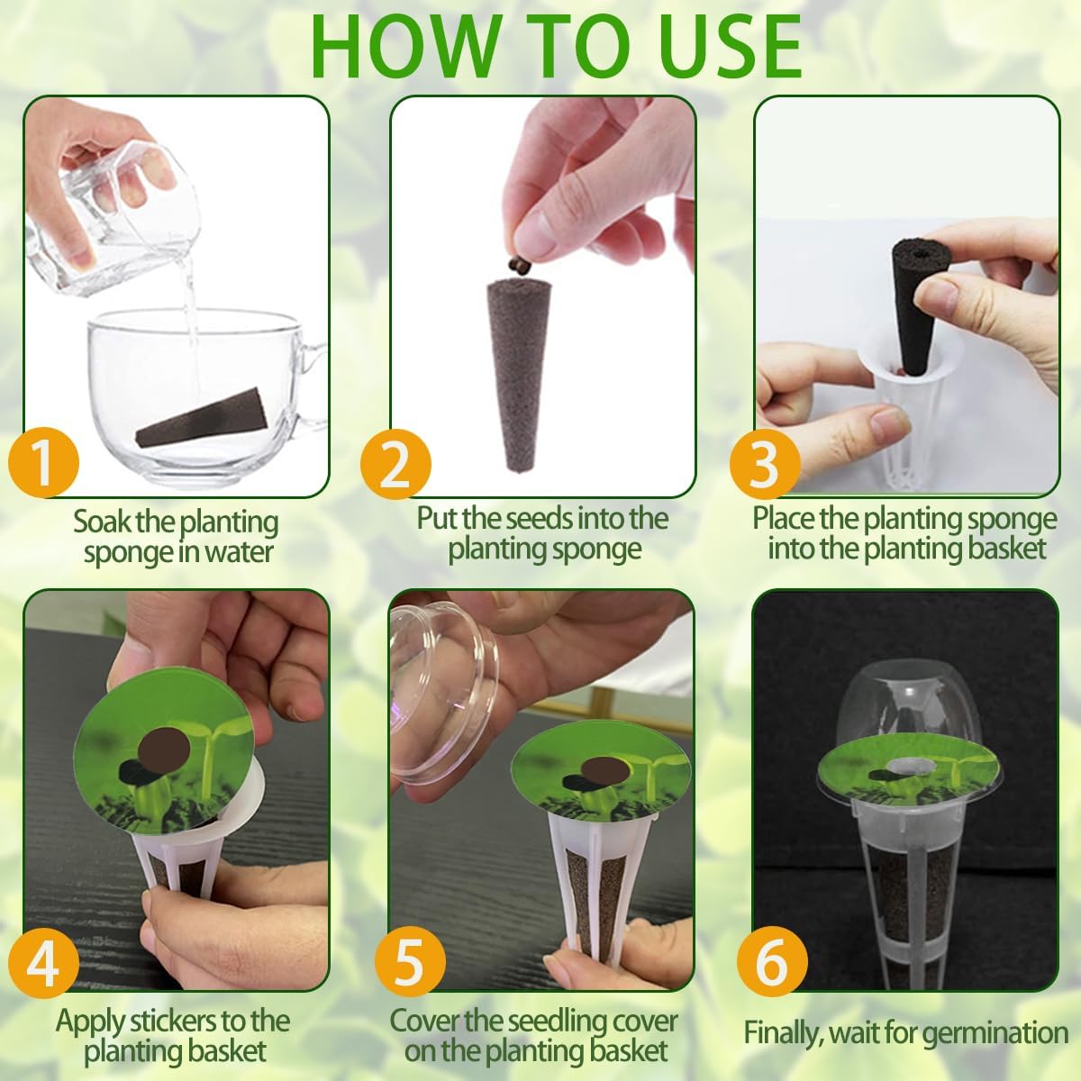 73pcs Seed Pod Kit for Aerogarden, Hydroponics Garden Accessories for System Compatible with Hydroponics Supplies from All Brands, 18 Grow Sponges, 12 Plant Baskets & Domes, 30 Pod Labels, 1 Tweezer