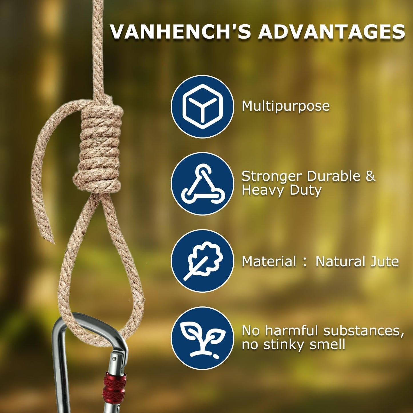 Vanhench Jute Rope 4mmX120FT, Rope for Crafts Projects Cat Scratcher Scratching Post Tree Gift Wrapping Arts & Crafts Home Decoration Packing Material Christmas Twine Bulk Heavy-Duty (Brown)