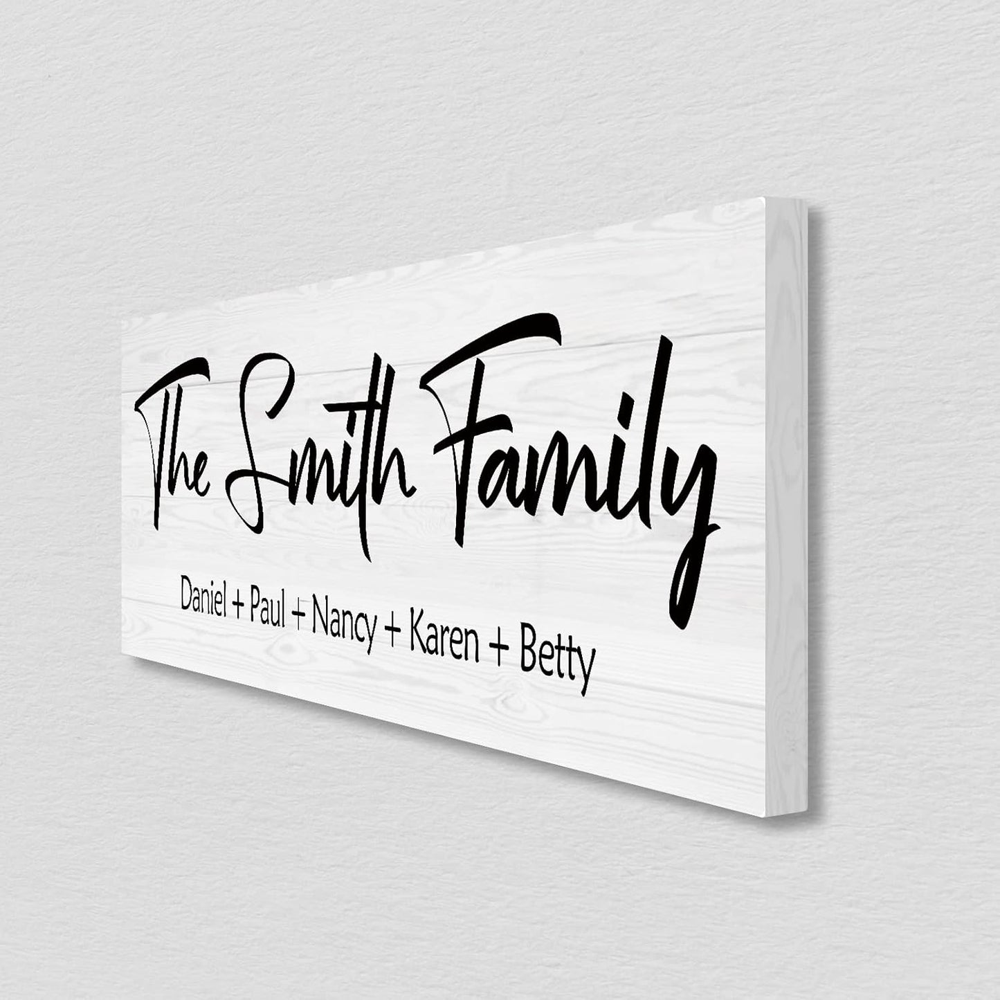 Bemaystar Personalized Family Name Wooden Sign, Rustic Farmhouse Decor - Home & Wedding Gift, 16" x 6"