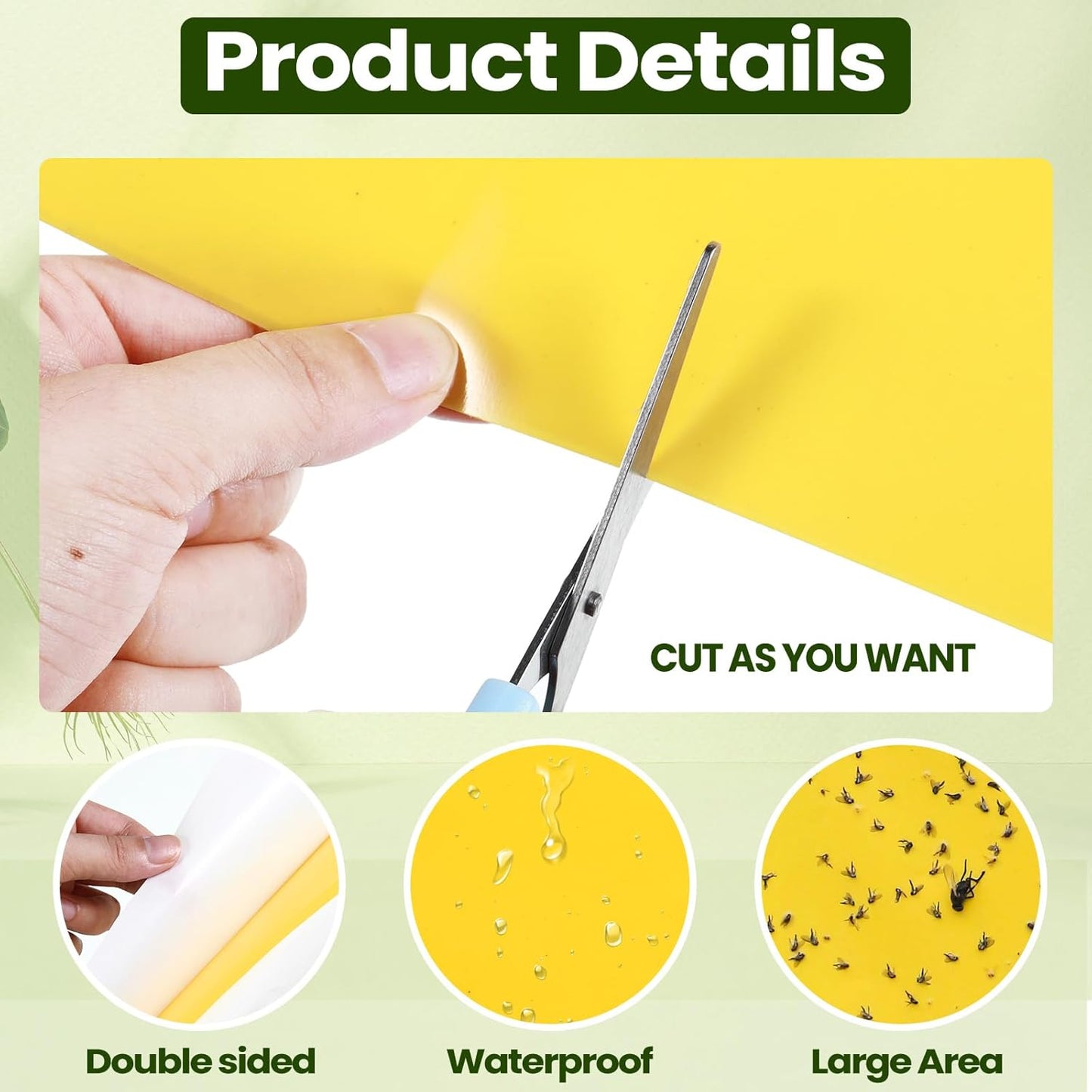 Qualirey 20 Pcs 6 x 8 Inch Sticky Traps for Plant Double Sided Sticky Trap for Gnats with Twist Ties Fly Traps for Fruit Insect Fungus Bugs Indoor Outdoor (Yellow)