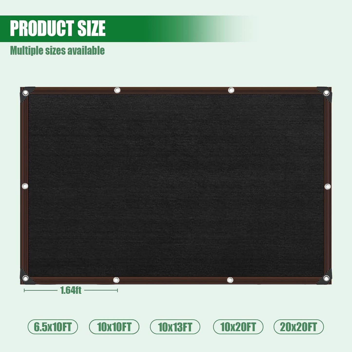40% Shade Cloth for Garden, 6.5×10FT Plant Shade Cloth with Grommets Mesh Tarp for Greenhouse, Dog Kennel Cover, Chicken Coop, Patio Plants Outdoor Sun Shade