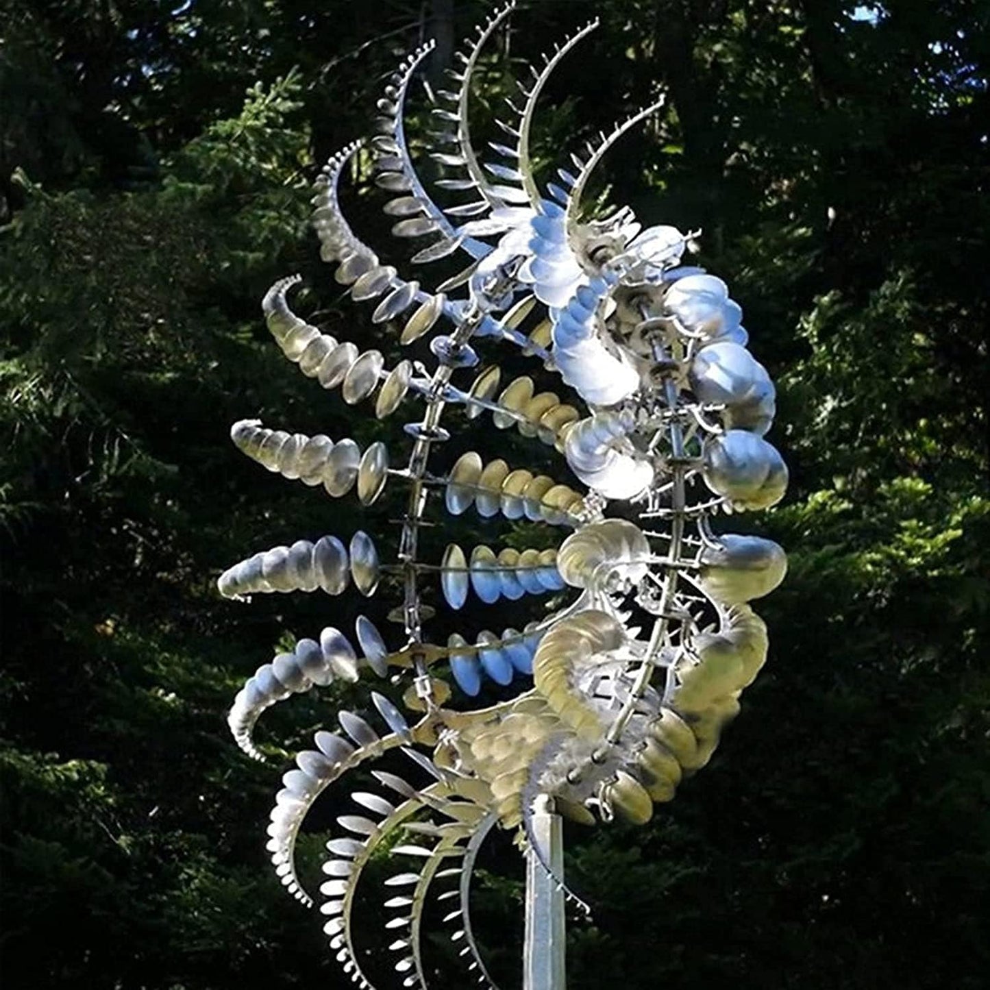 Metal Windmill, Wind Spinners for Yard and Garden, Pinwheels, Silver, Kinetic