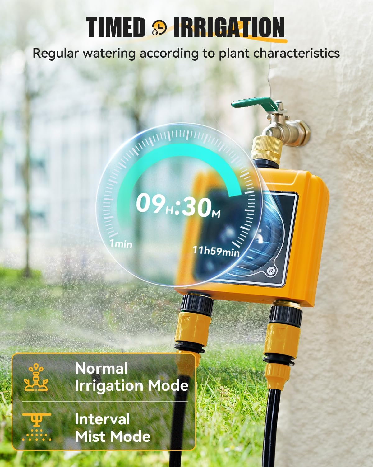 RAINPOINT WiFi Water Timer, Brass Inlet & Outlet,No WiFi Hub, 2.4Ghz WiFi Compatible, TWG004WRF Hub (Lot >202108)