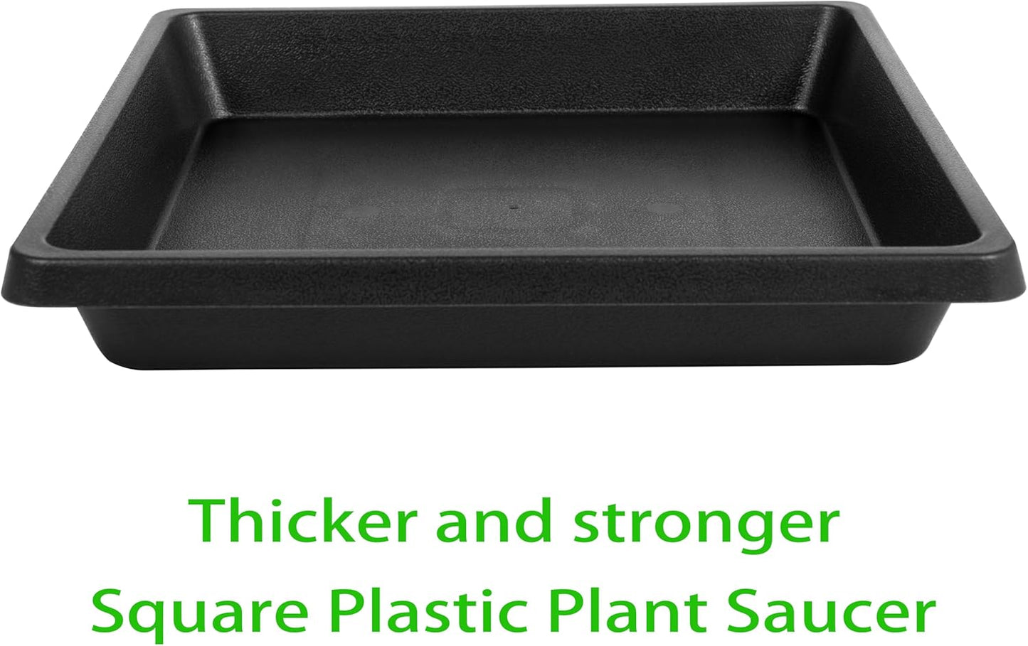 14 Inch 2 Pack Square Plant Saucer, Durable Plastic Plant Trays for Pots-Indoor Outdoor, Durable and Thicker Large Plant Drip Trays, 6 8 10 12 13 16 18 20 Flower Planter Saucers for Potted Plants