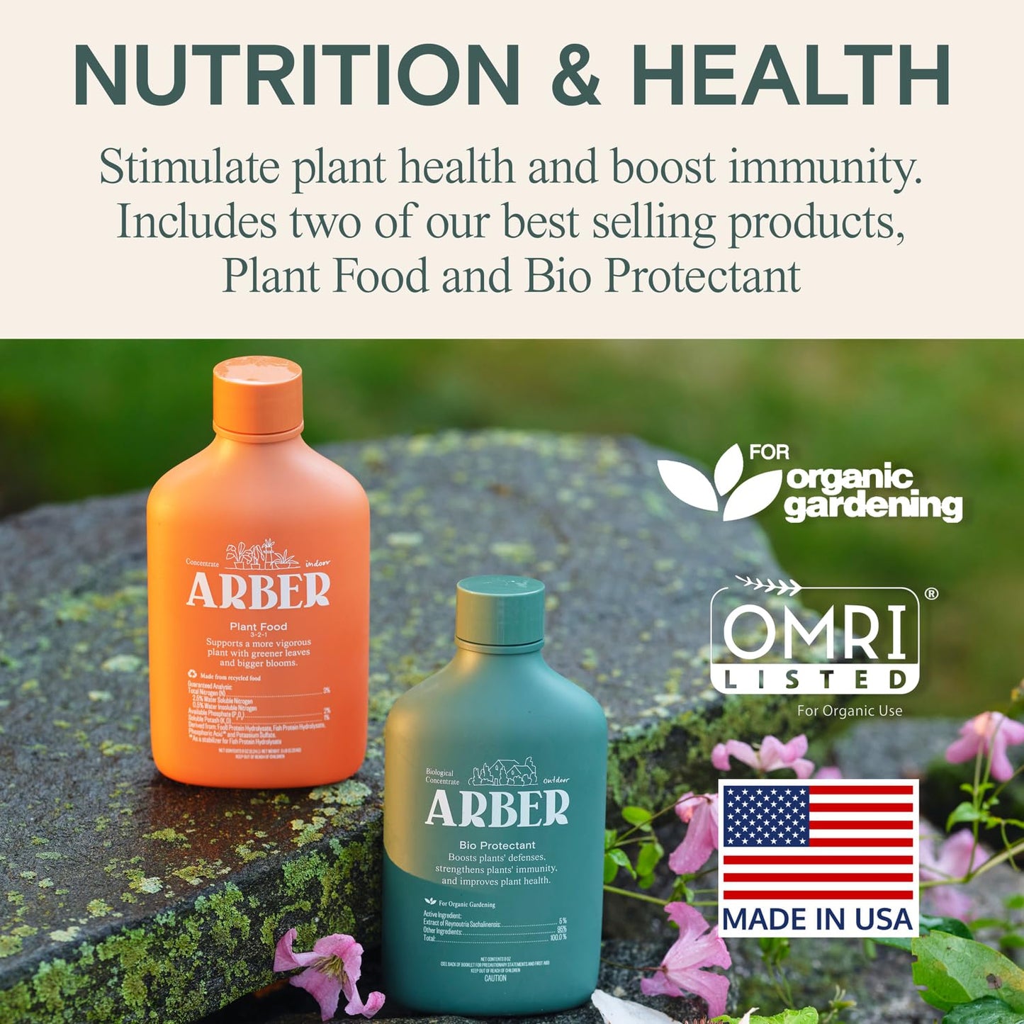 Organic Food & Fertilizer – Liquid Nutrients for Houseplants, Indoor & Outdoor Growth, House Fertilizer for Vegetables, Flowers, Monstera, Bougainvillea, Money Tree - (Organic Nutrition & Health Set)