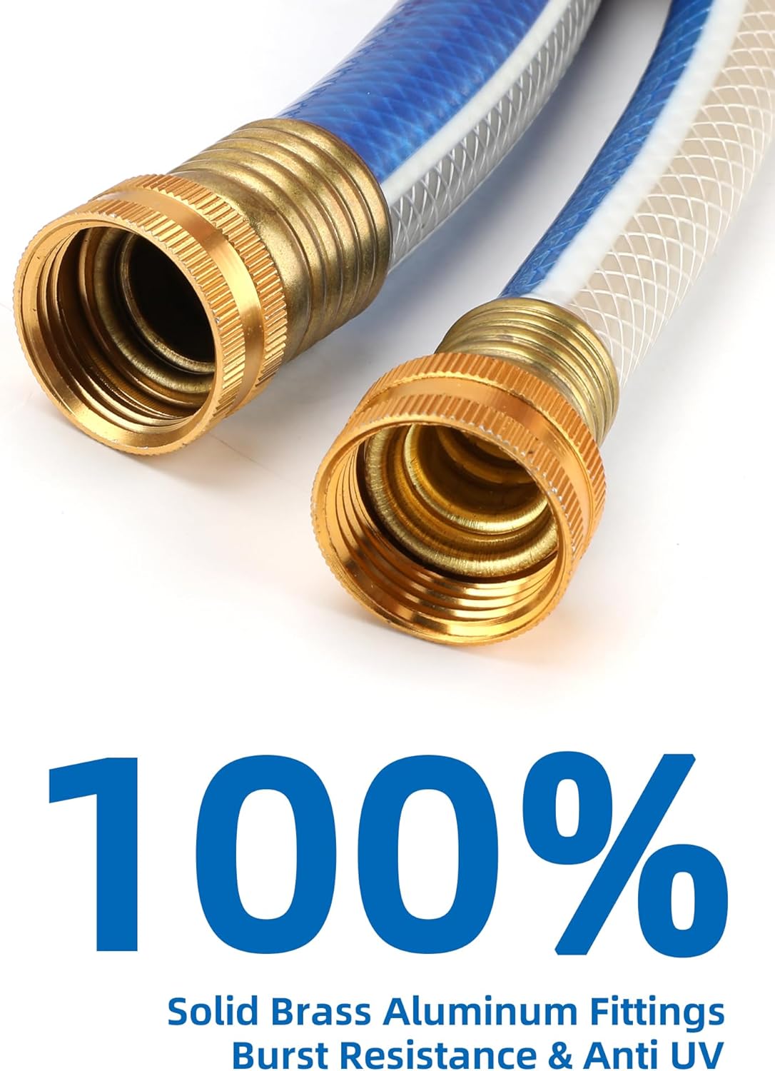 Solution4Patio Short Leader Garden Hose 3/4 in. x 15 ft. -Kink Free, No Leaking, Male to Female Brass/Aluminum Fittings -Heavy Duty Durable Flexible Lightweight Water Pipe for Household & Commercial