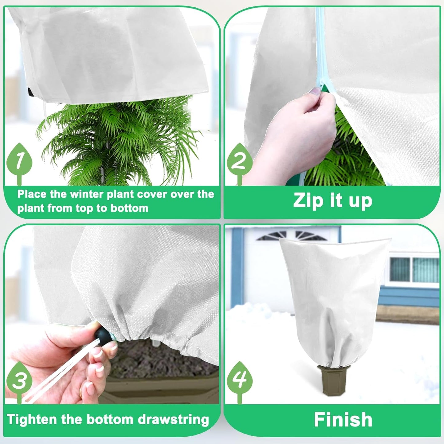 DQS 2 Pack Plant Covers Freeze Protection, 31.4" x47.2" Winter Frost Protection Blankets Frost Cloth,Suitable for Outdoor Winter Frost, Cold Weather, shrubs, Trees, Jackets, and coverings