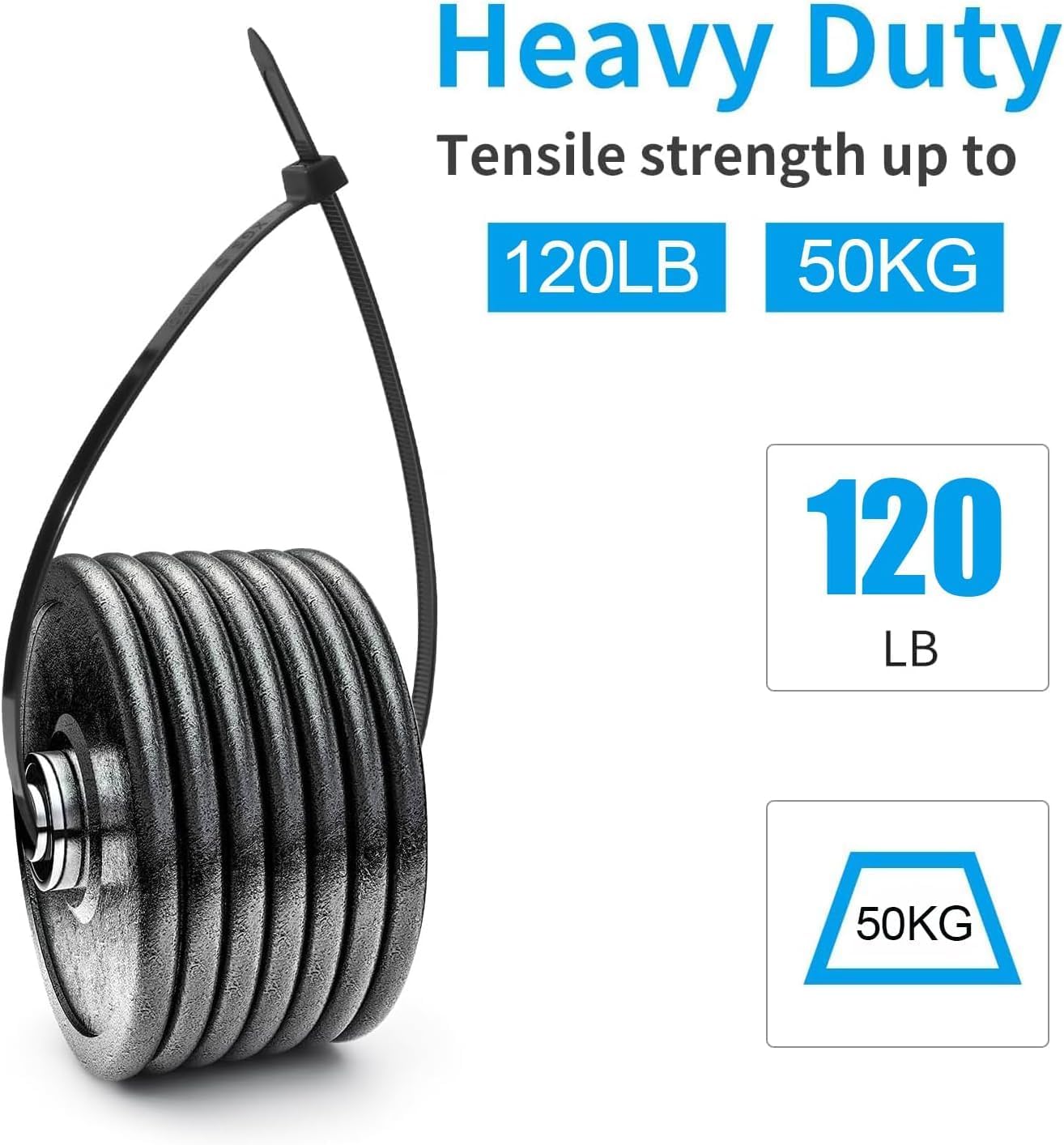 XINGO 12 Inch Orange Zip Ties Heavy Duty 100 Pack, 120 LBS Tensile Strength, Premium Nylon Cable Wire Ties, Self-locking Plastic Ties for Indoor and Outdoor Use