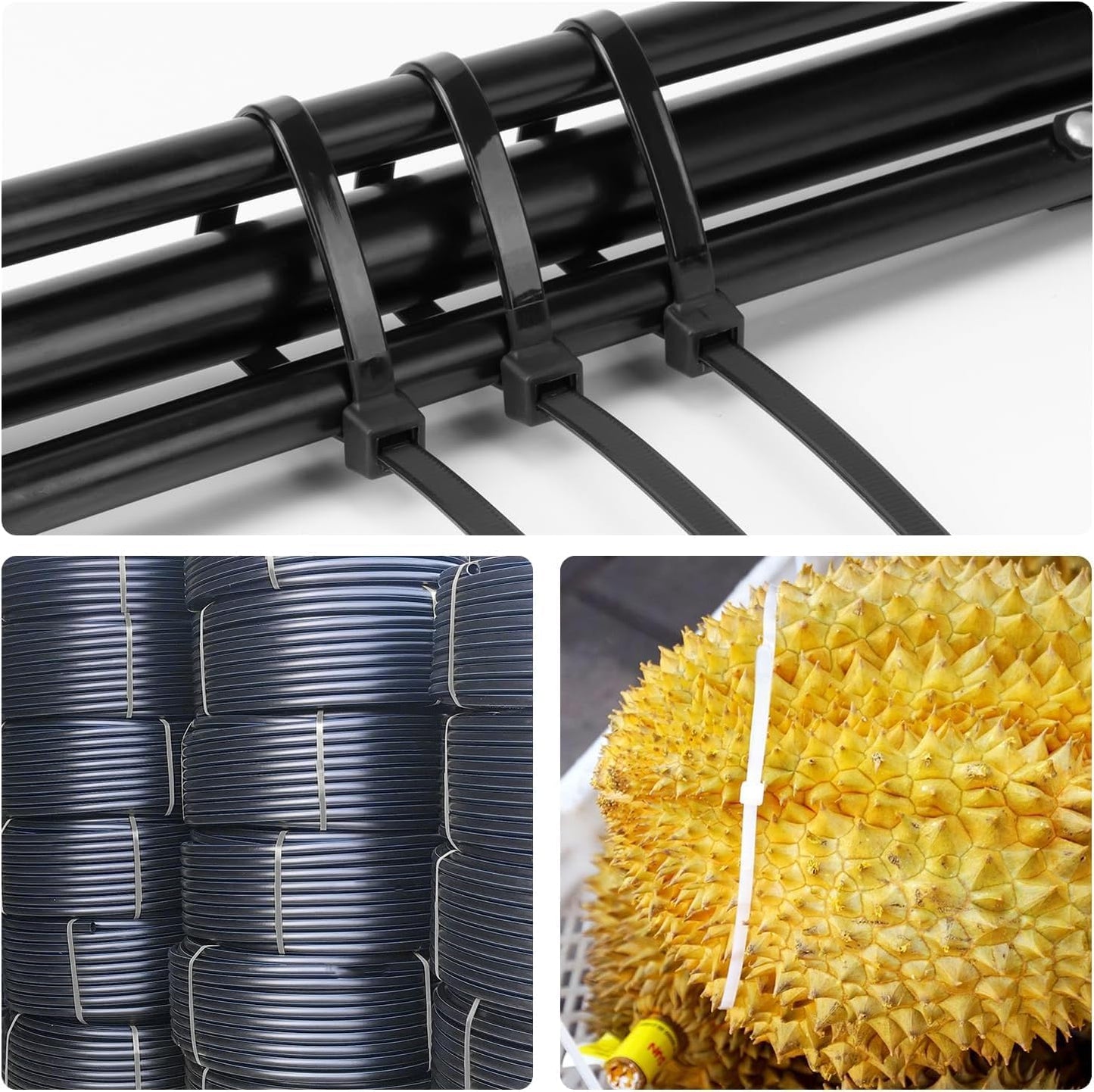 12 inch Gold Zip Ties Heavy Duty 100 PCS, 250 LBS Ultra Exclusive Strong Plastic Wire Ties, Large Cable Ties Extra Long Tie Wraps, Indoor and Outdoor UV Resistant