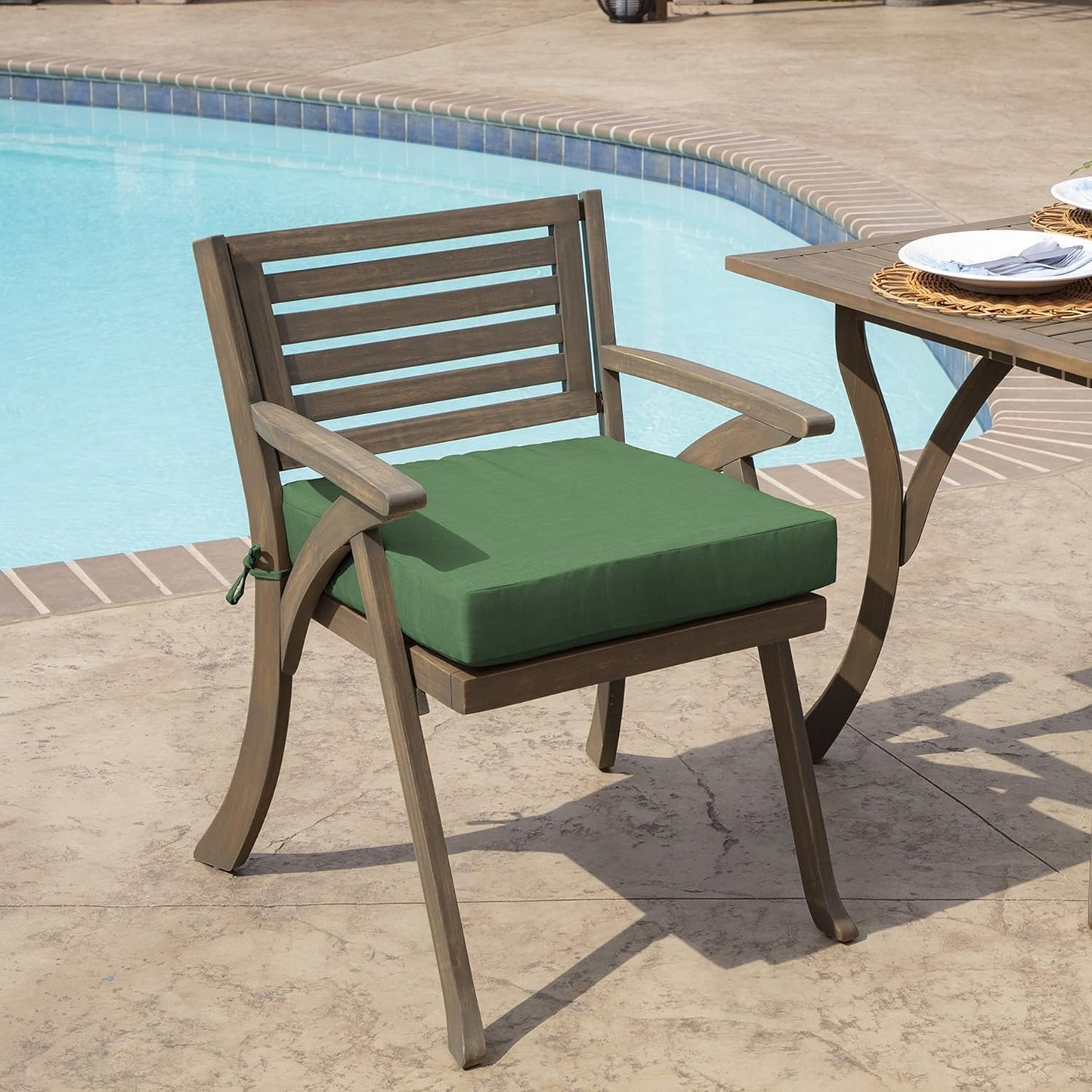 Arden Outdoor Seat Cushion, 19 x 19, Rain-Proof, Fade Resistant Bright Moss Green Leala