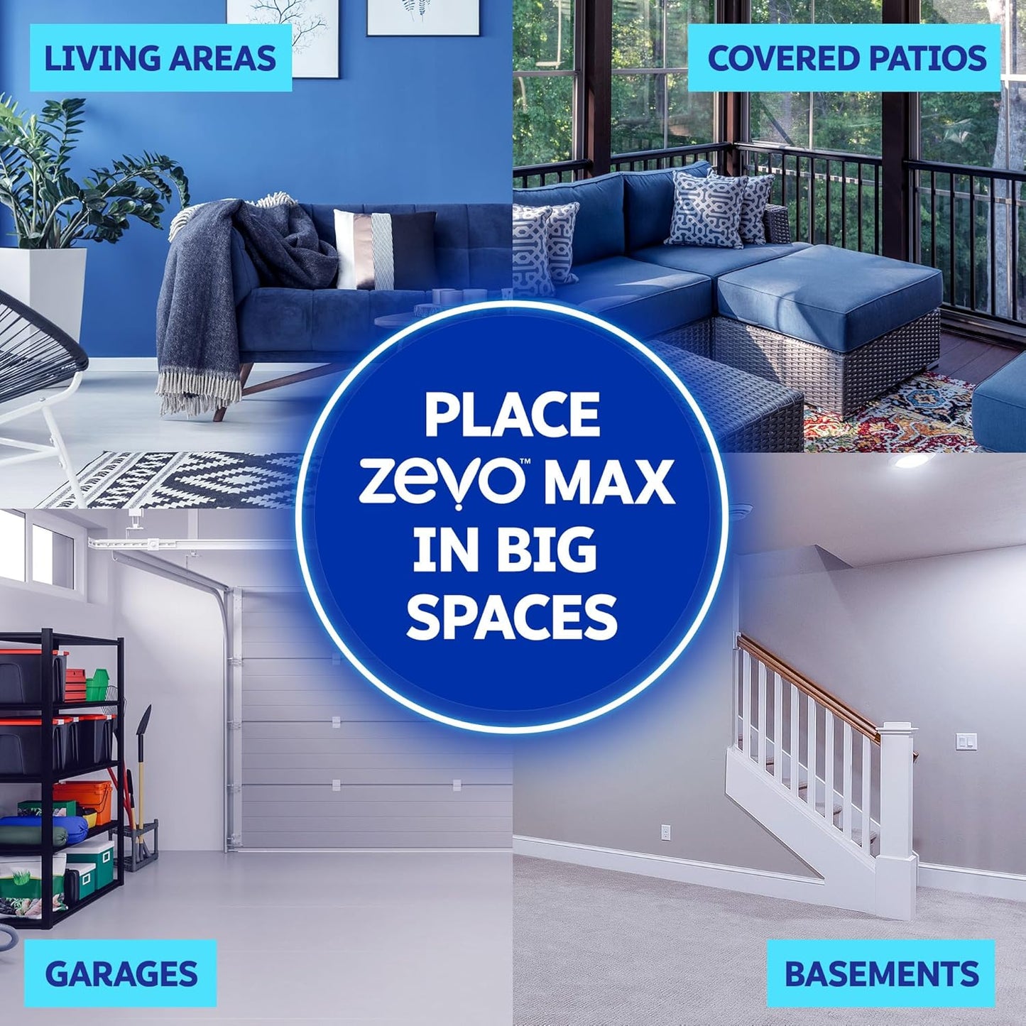 Zevo MAX Bug Catcher & Fly Trap for Indoors - Flying Insect Trap for Gnats, House & Fruit Flies - Use in Any Room - No-Mess Disposal (2 Plug in Bases & 4 Cartridges)