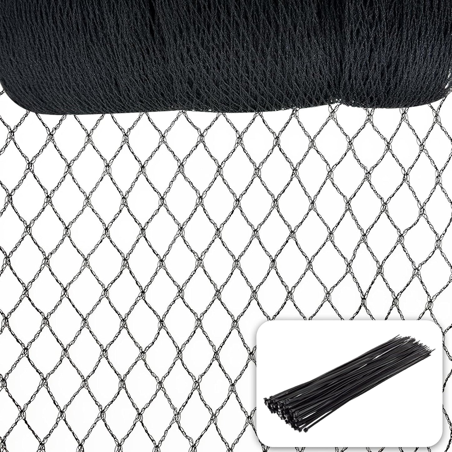 Bird Netting，15 x 30 FT Garden Netting Bird Net for Chicken Coop, Poultry Netting Fence for Fruit Trees, Plants and Vegetables Against Birds, Deer, Squirrels and Other Animals