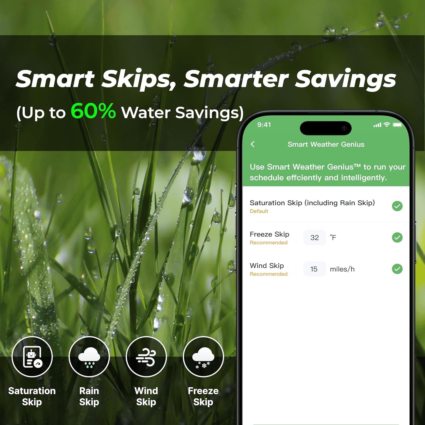 ImoLaza Outdoor Smart Sprinkler Controller, 16-Zone WiFi Irrigation Controller with Hyper-Local Weather, App Remote Control, Works w/ Alexa, Auto Watering, Rain/Freeze/Wind Skip, Smart Fault Detection